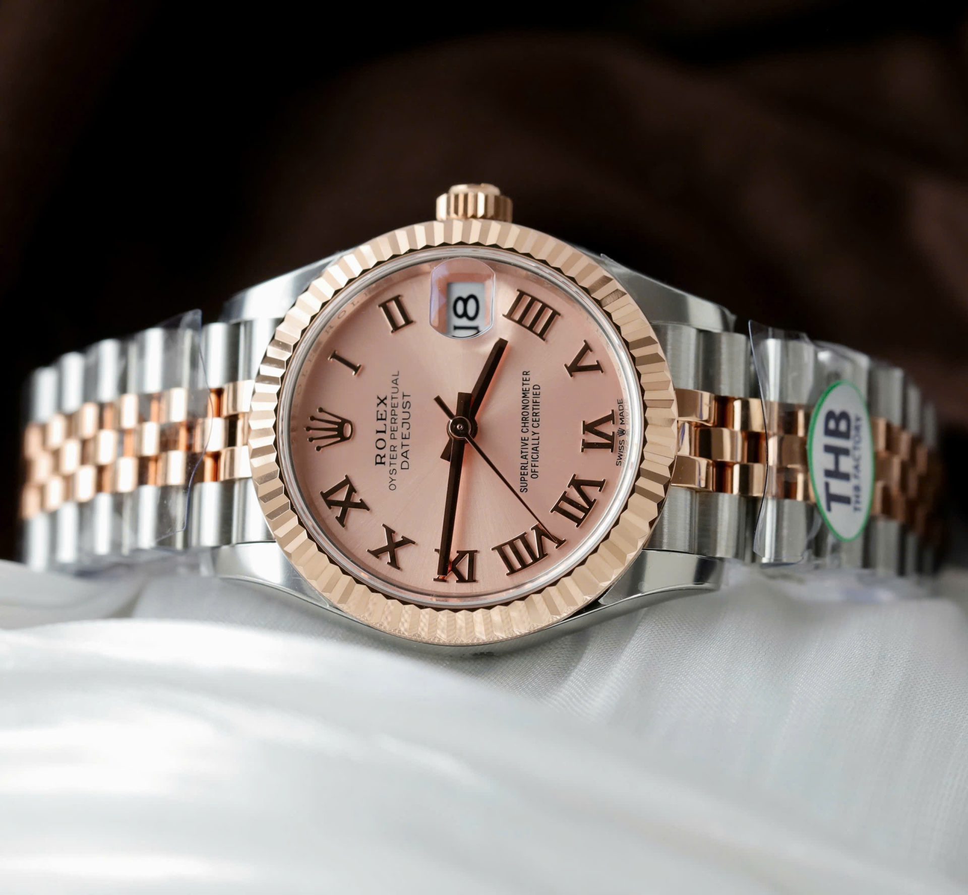 Rolex DateJust Luxury Fake Watches Pink Dial THB Factory 31mm - Elite Watch Atelier