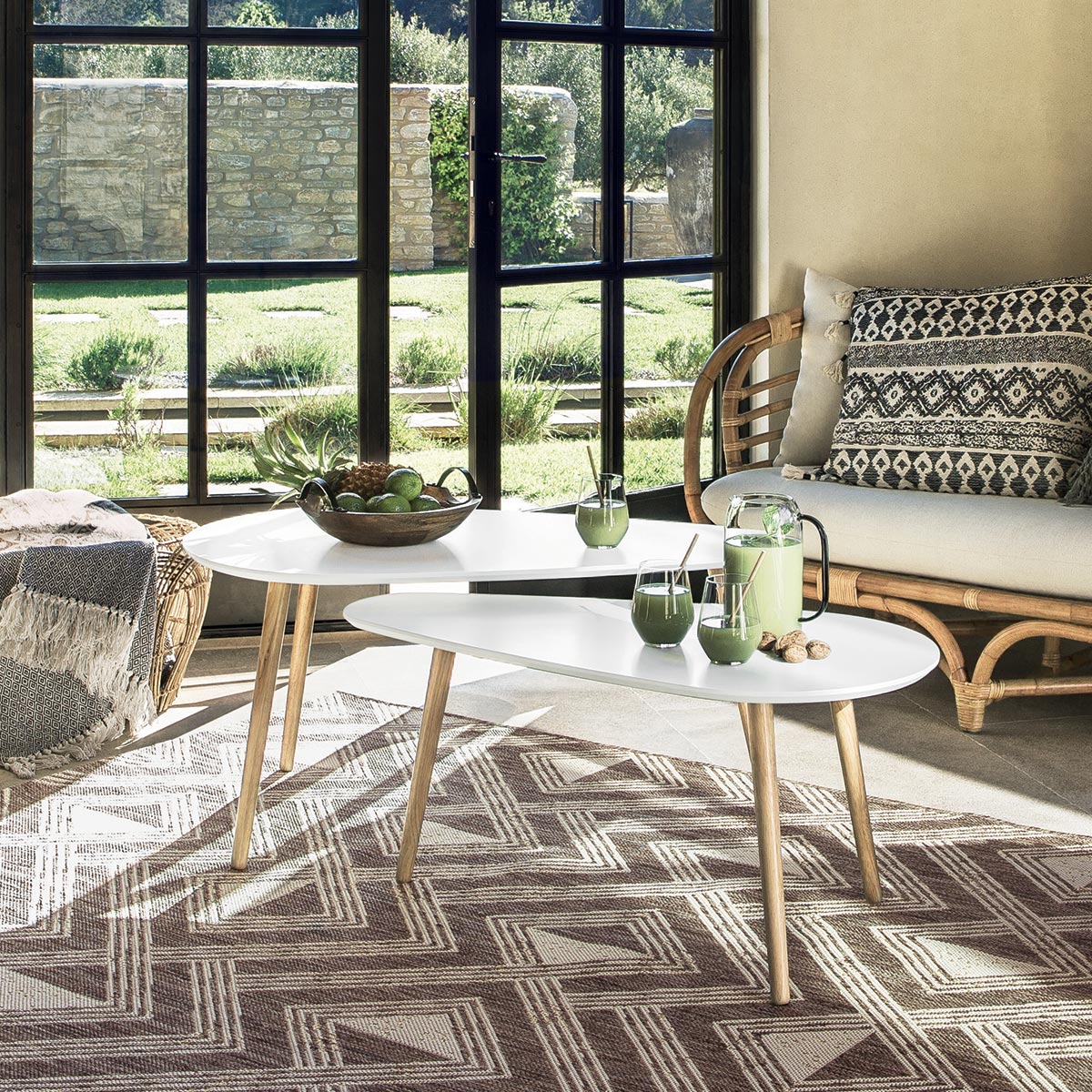 Nesting tables "Mileo" White, L.88/98 cm