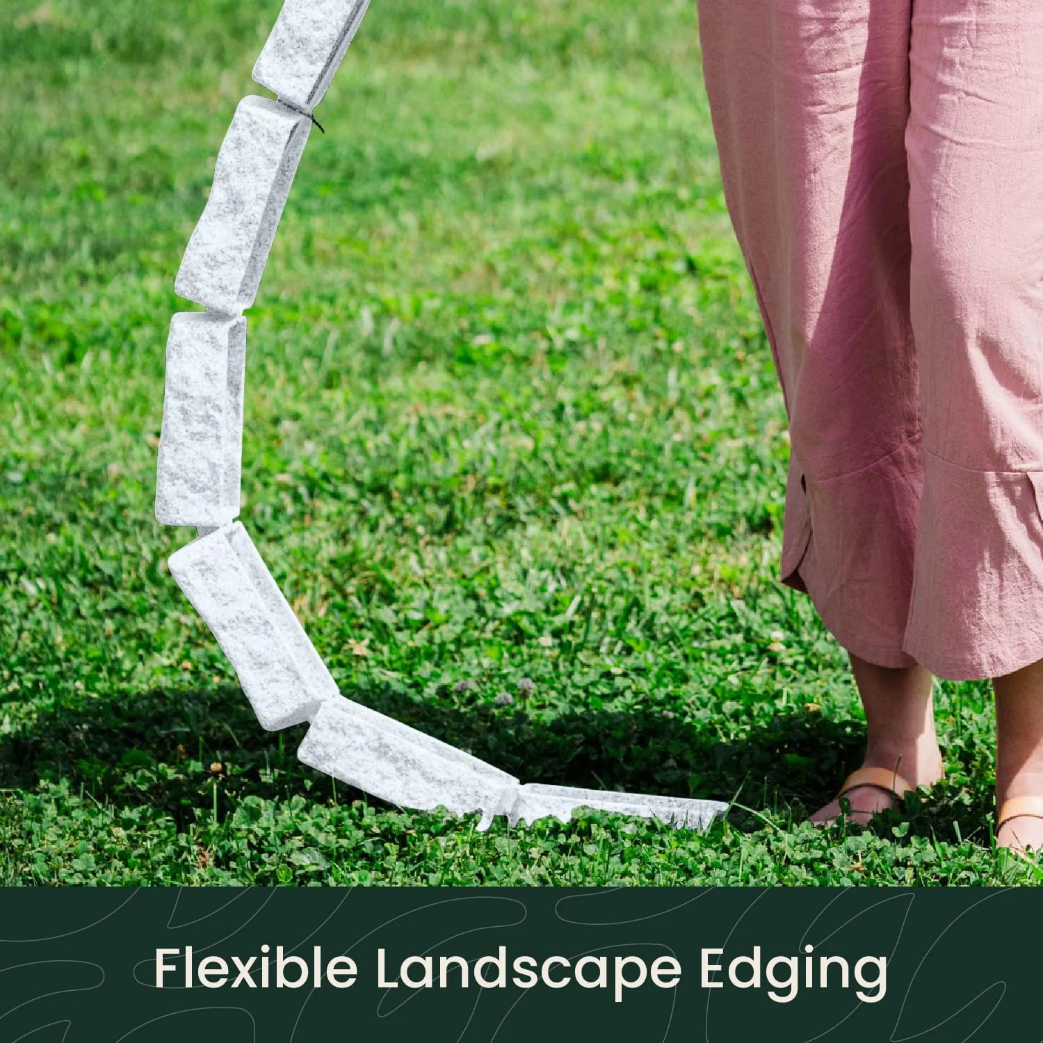 Beuta Landscape Edging | Garden Edging Border | No Dig Faux Stone Bricks for Lawn Edging, Flower beds, Pathways & Yard�C 4 Packs | Each Section Has 6 Bricks 48