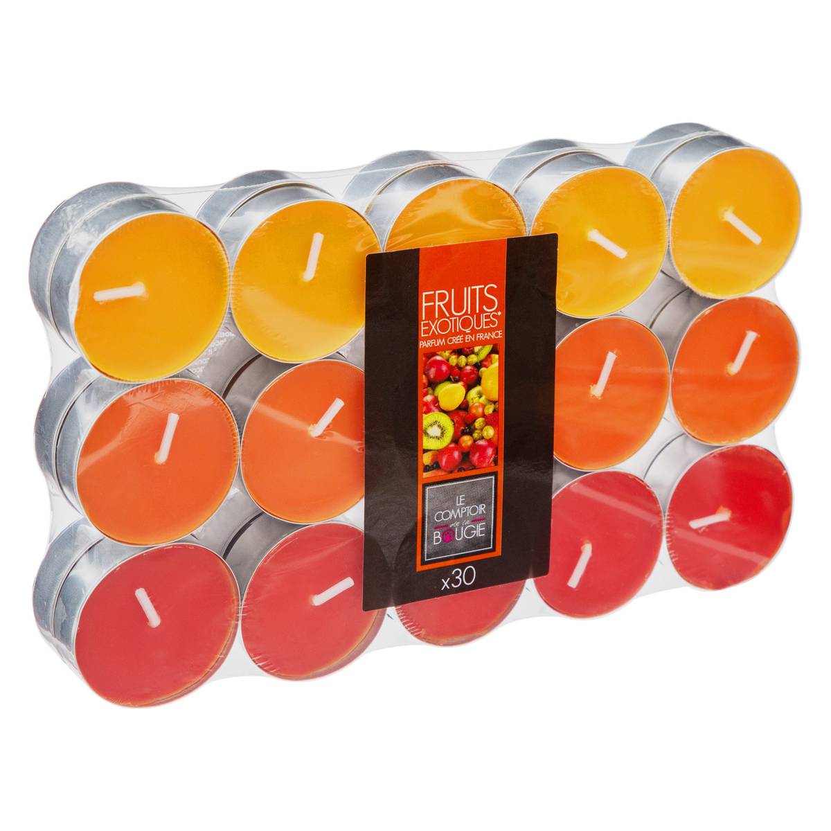 Set of 30 scented candles Exotic fruits, 350g