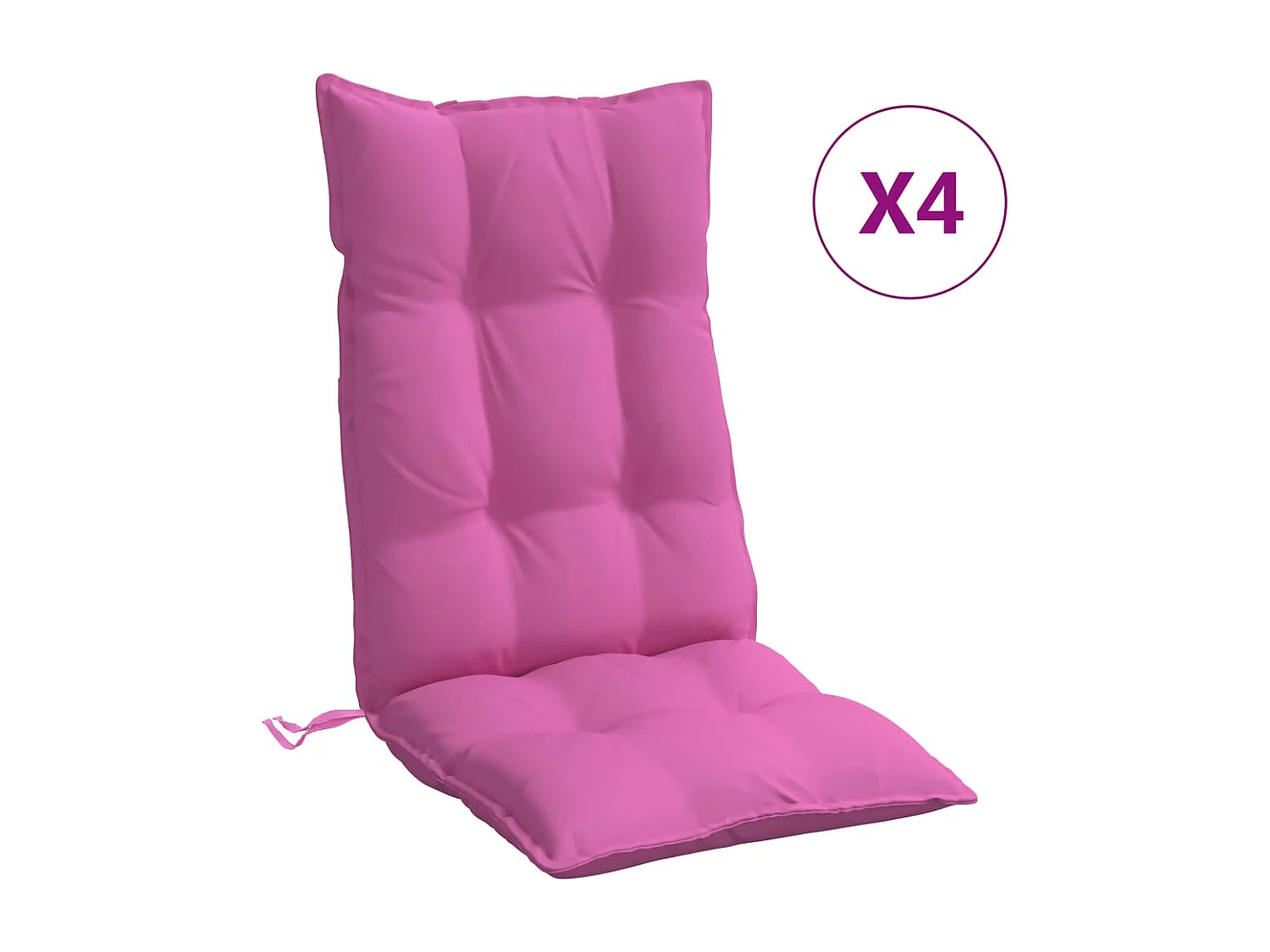 Coussins de chaise à dossier haut lot de 4 rose tissu oxford