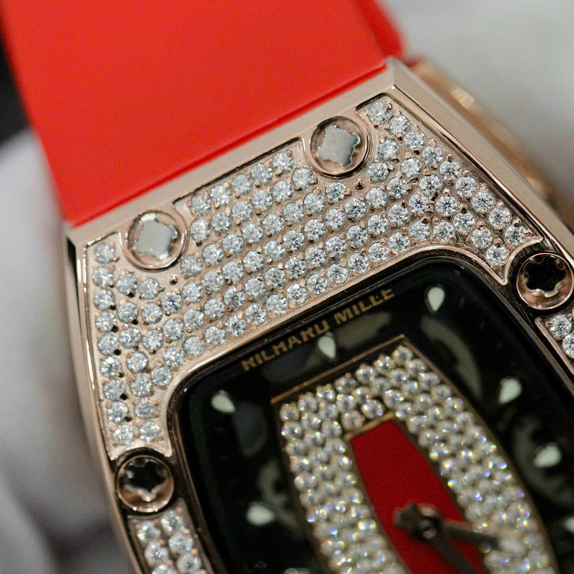 Richard Mille RM007 Replica Watch Custom Moissanite Diamonds Red 36mm - Top club