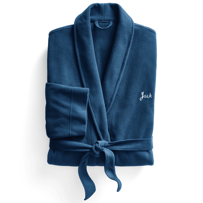 Personalized Mens Fleece Robe - MIDNIGHT VELVET CATALOG