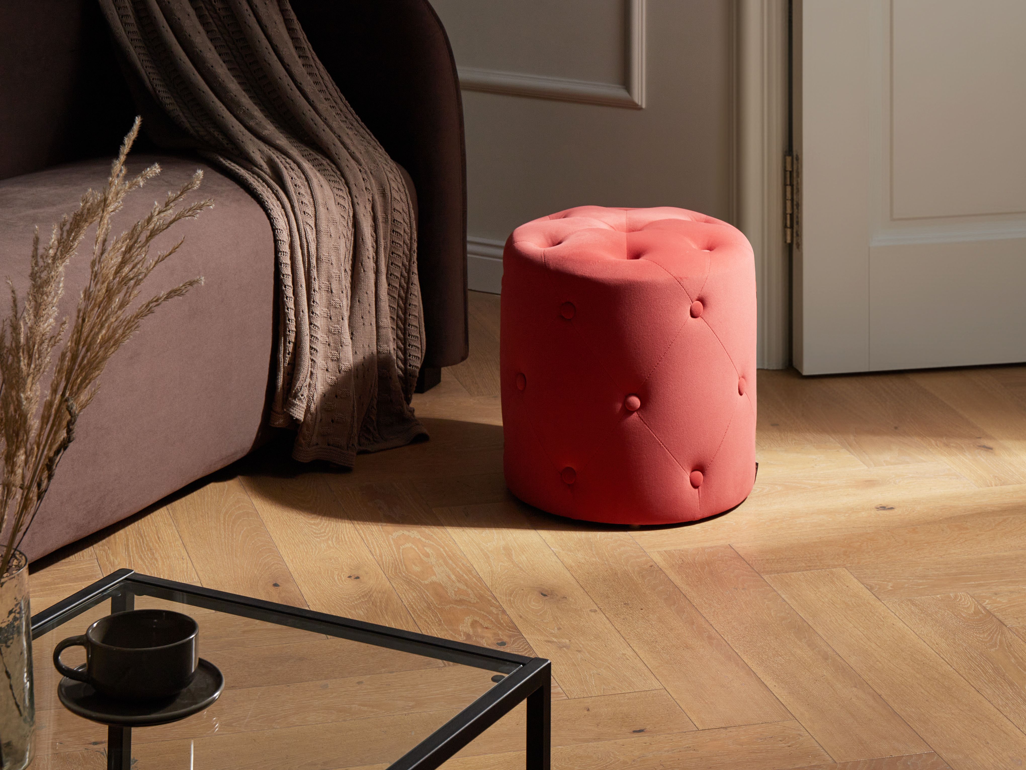 Pouffe COROLLA Velvet Coral