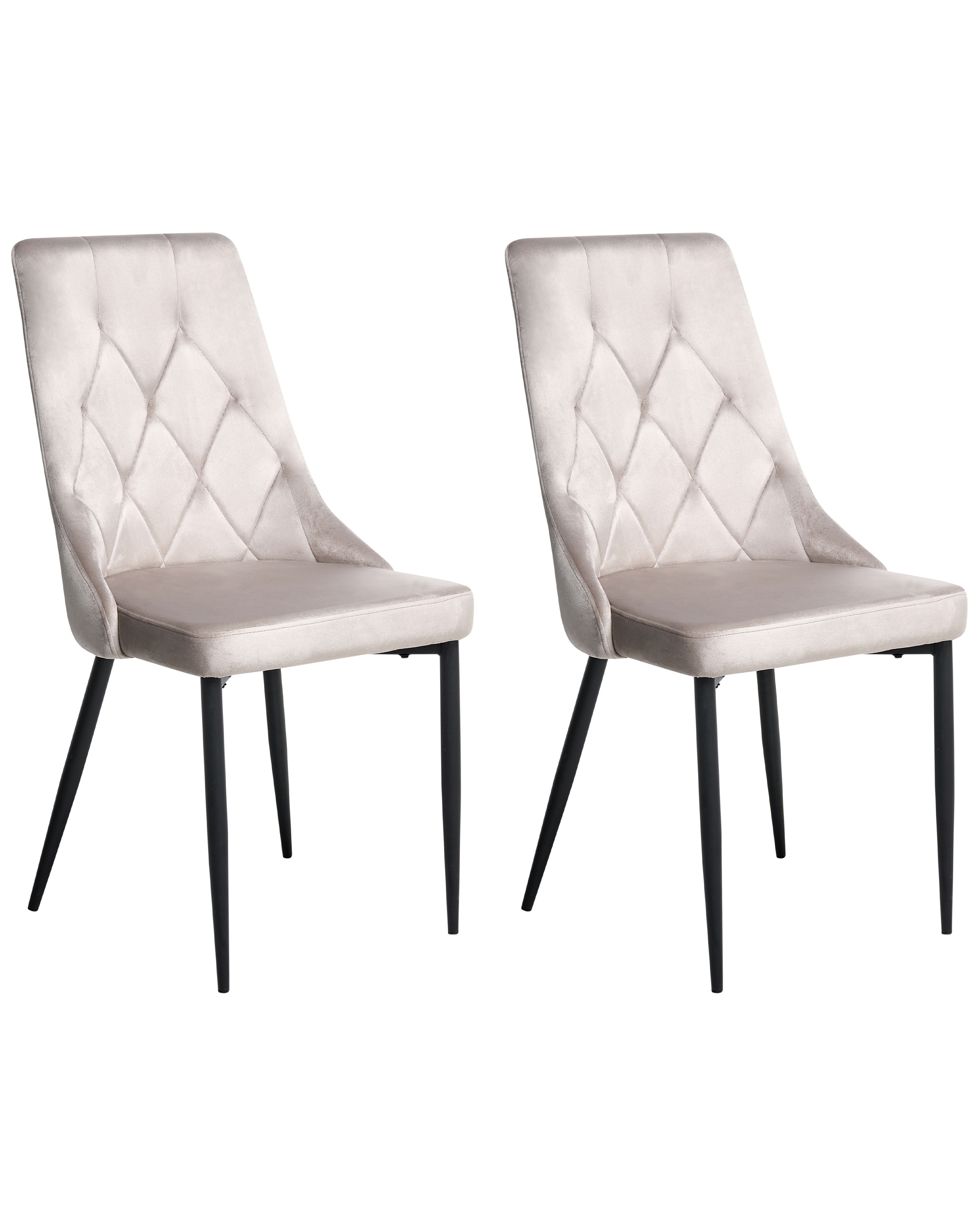 Set of 2 Dining Chairs AVENIR Velvet Taupe