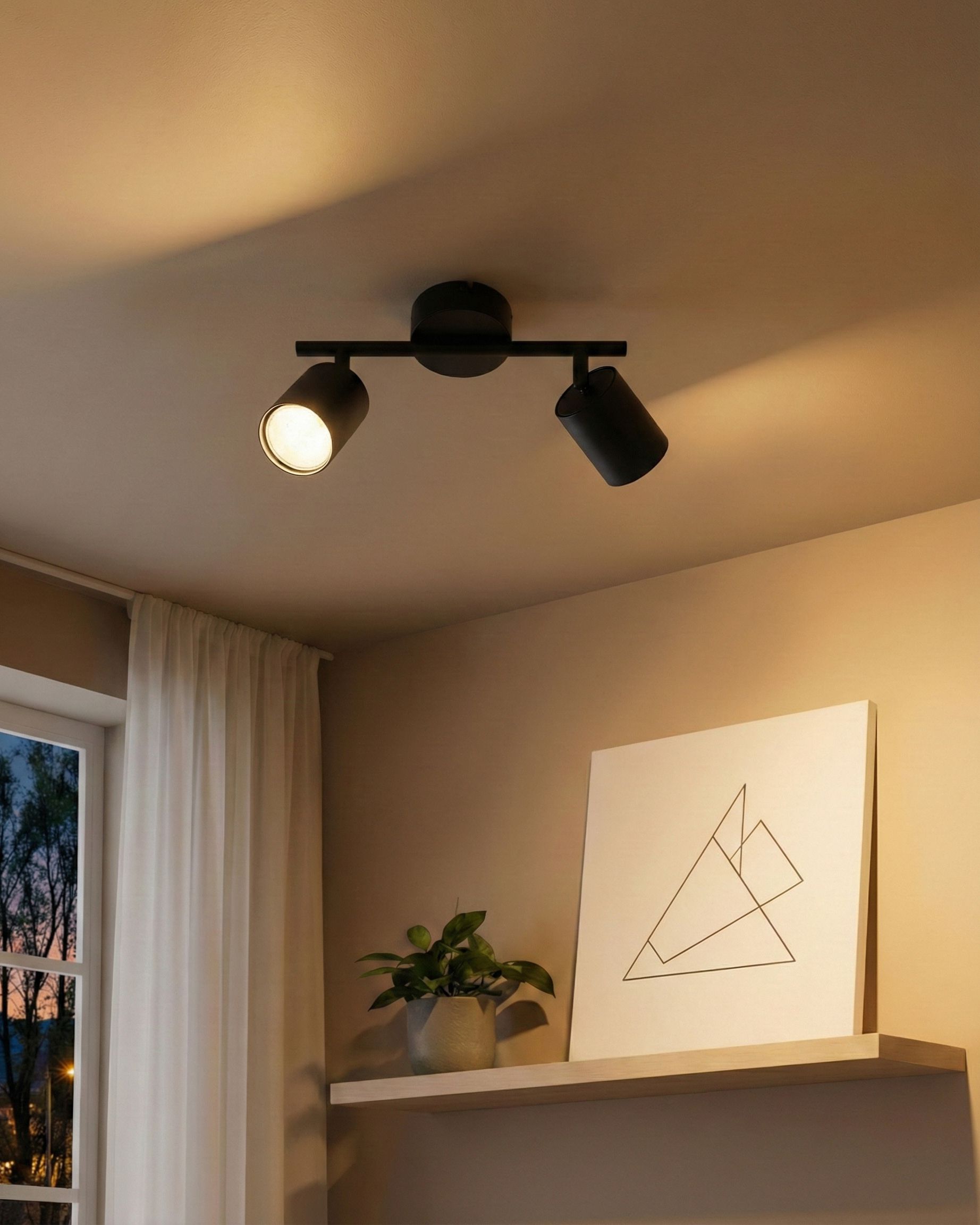 2 Light Spotlight NYANDO Metal Black