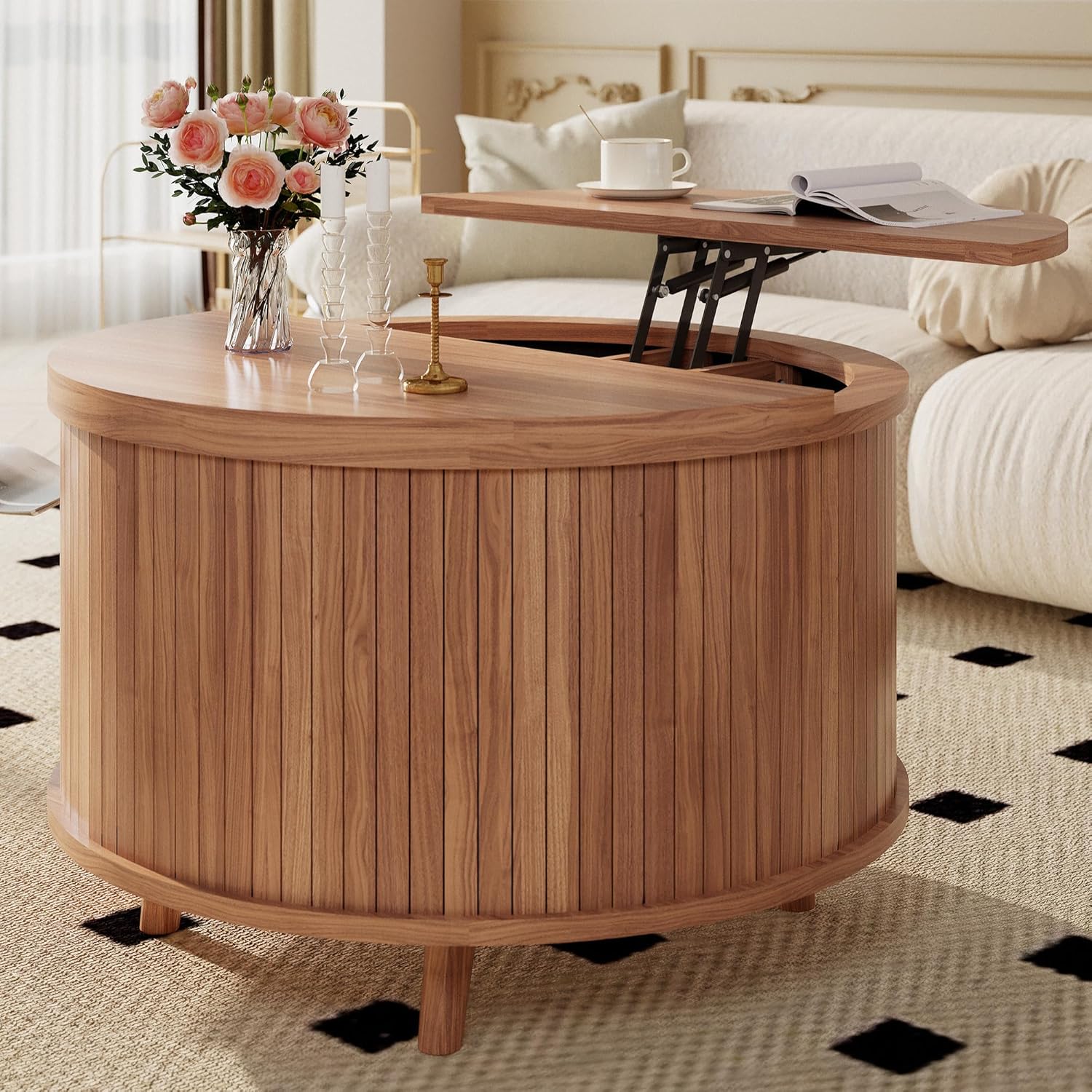 Easyego Lift Top Coffee Table for Small Spaces, 31.5