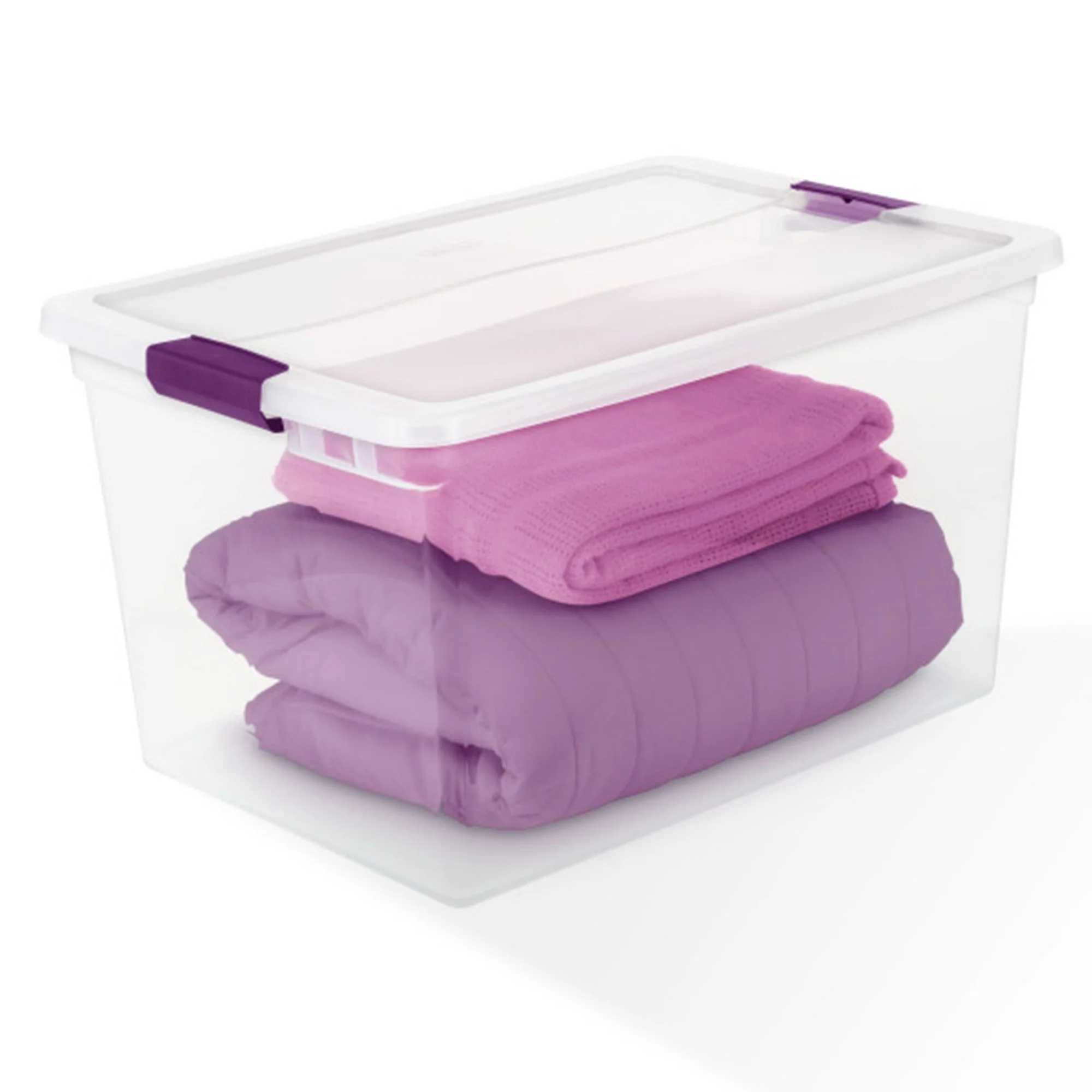Sterilite 66 Quart Clear Plastic Latching Storage Container Tote, 6 Pack - Image 8