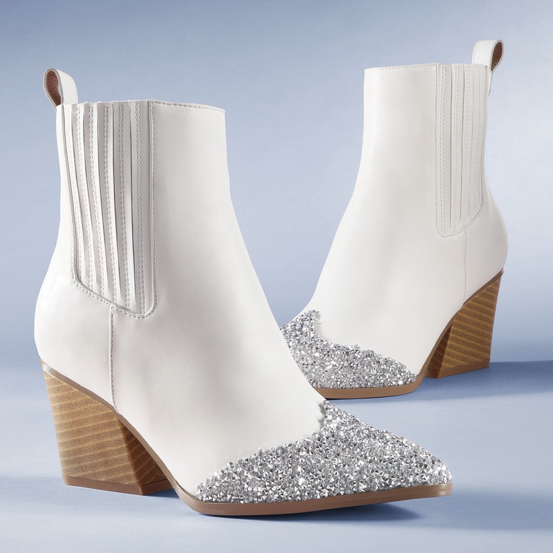 Midnight Velvet Glitter-Toe Cowgirl Bootie - MIDNIGHT VELVET CATALOG