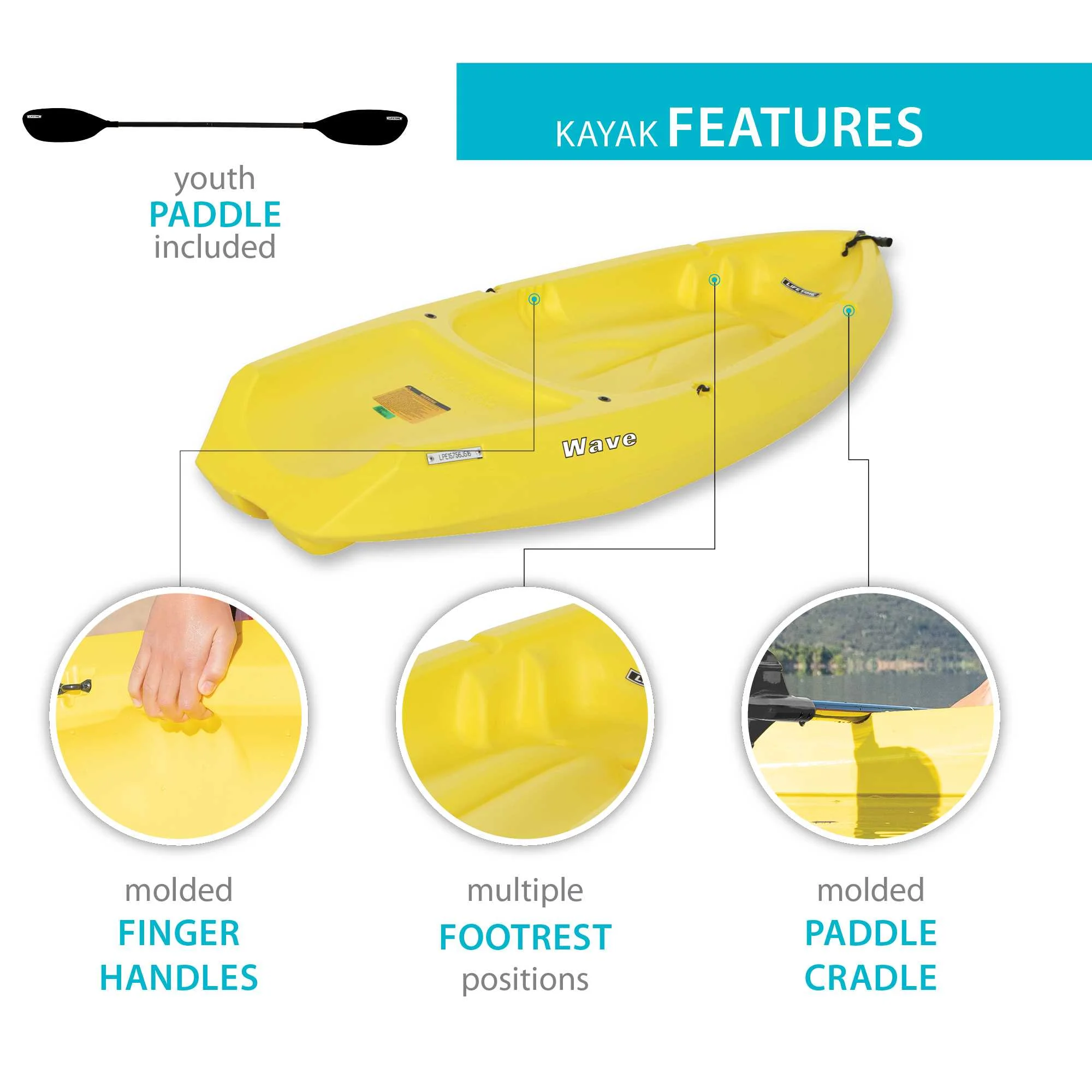 Lifetime Wave 6 ft Youth Kayak, Fire Red (91401) - Image 74