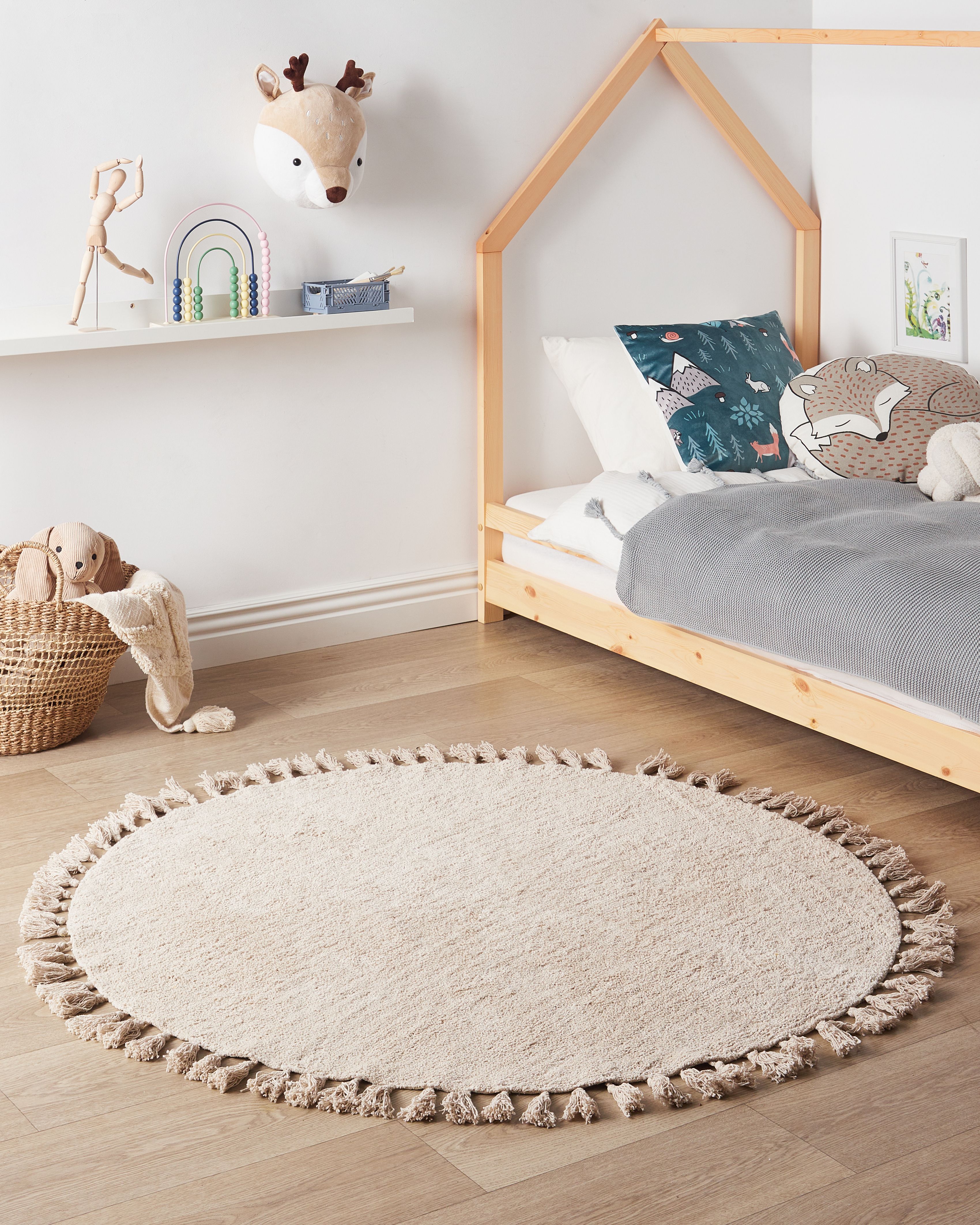 Rug MITSOBI Beige ø 120 cm Cotton