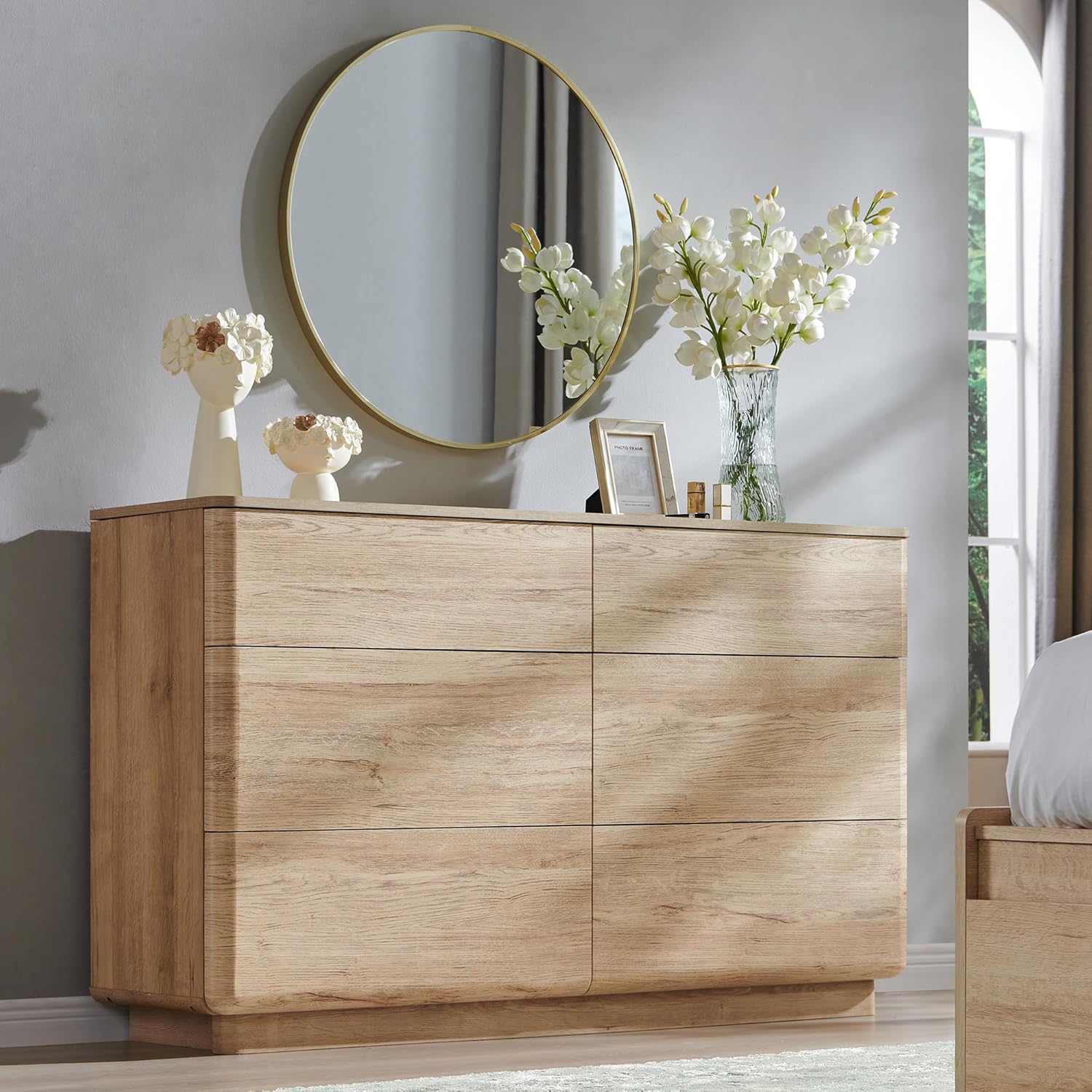 ACCOHOHO Modern 6 Drawer Dresser for Bedroom, 52