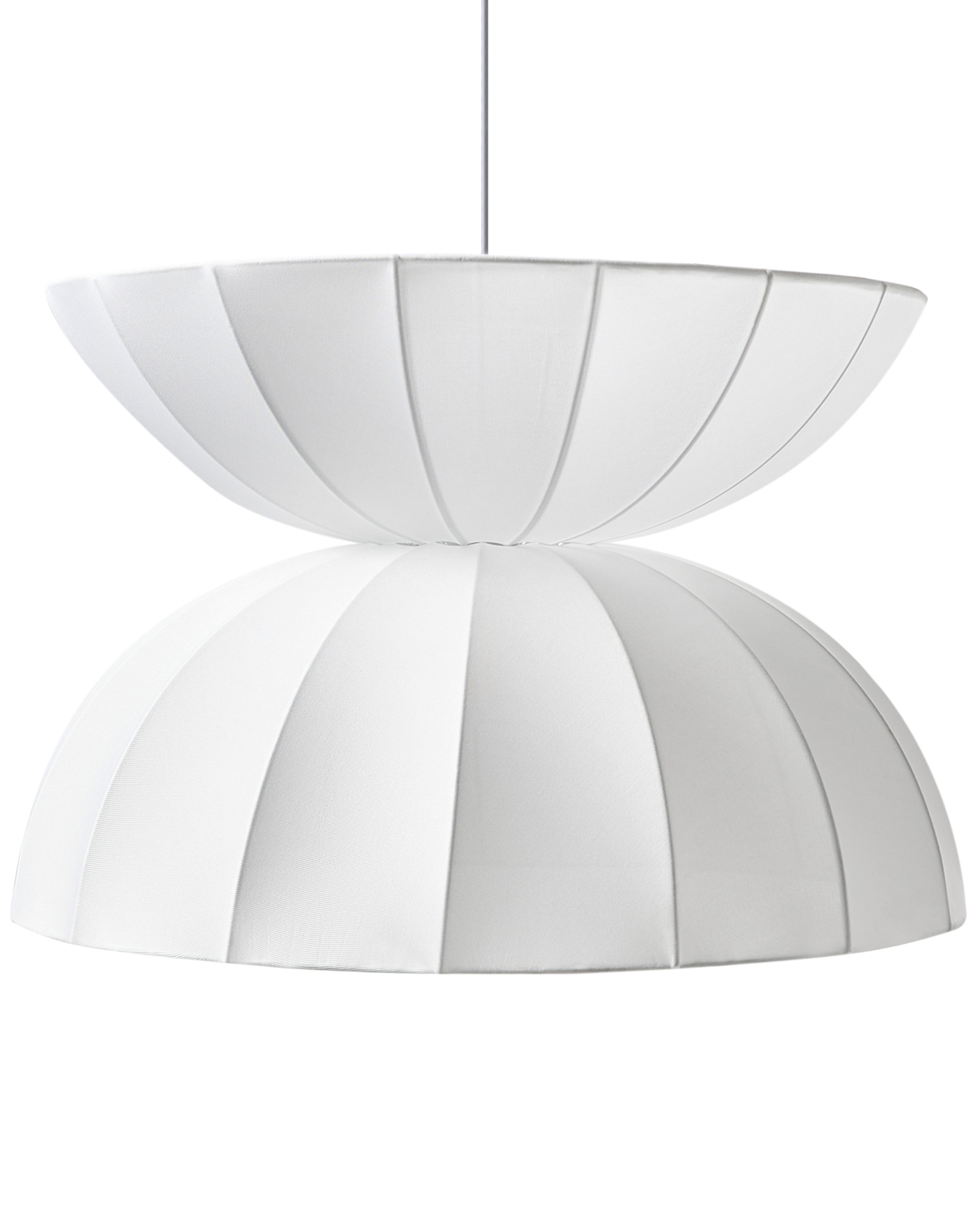 Pendant Lamp DEBONS Faux Silk White