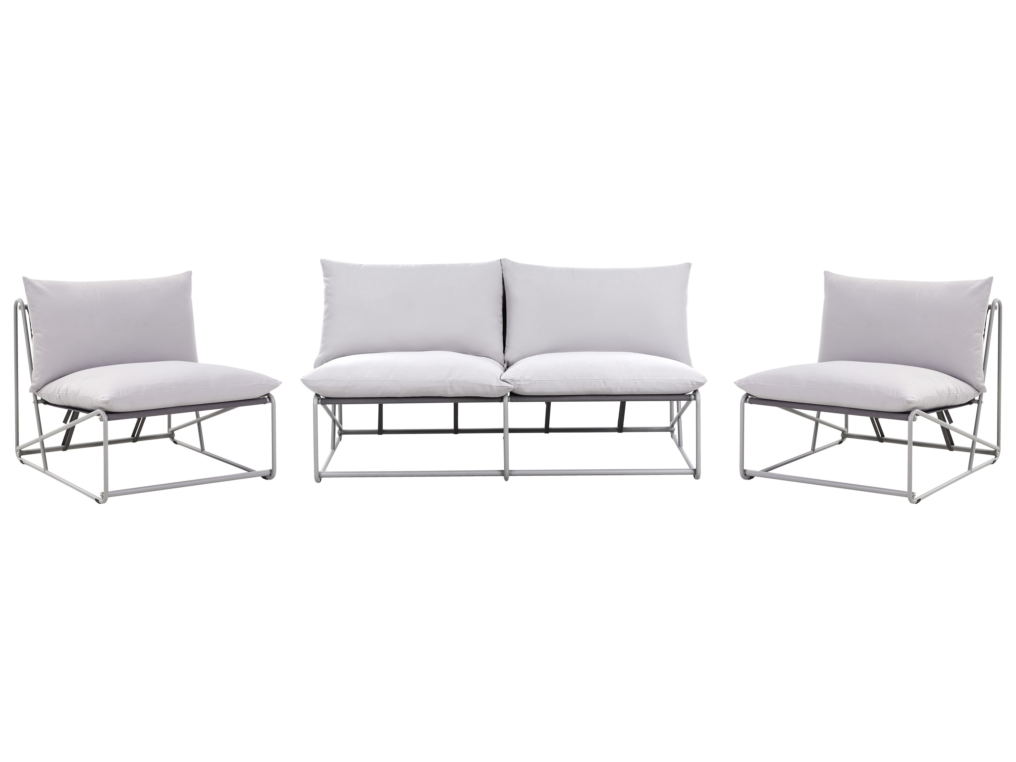 Garden Sofa Set 4 Seater PICO Metal Grey