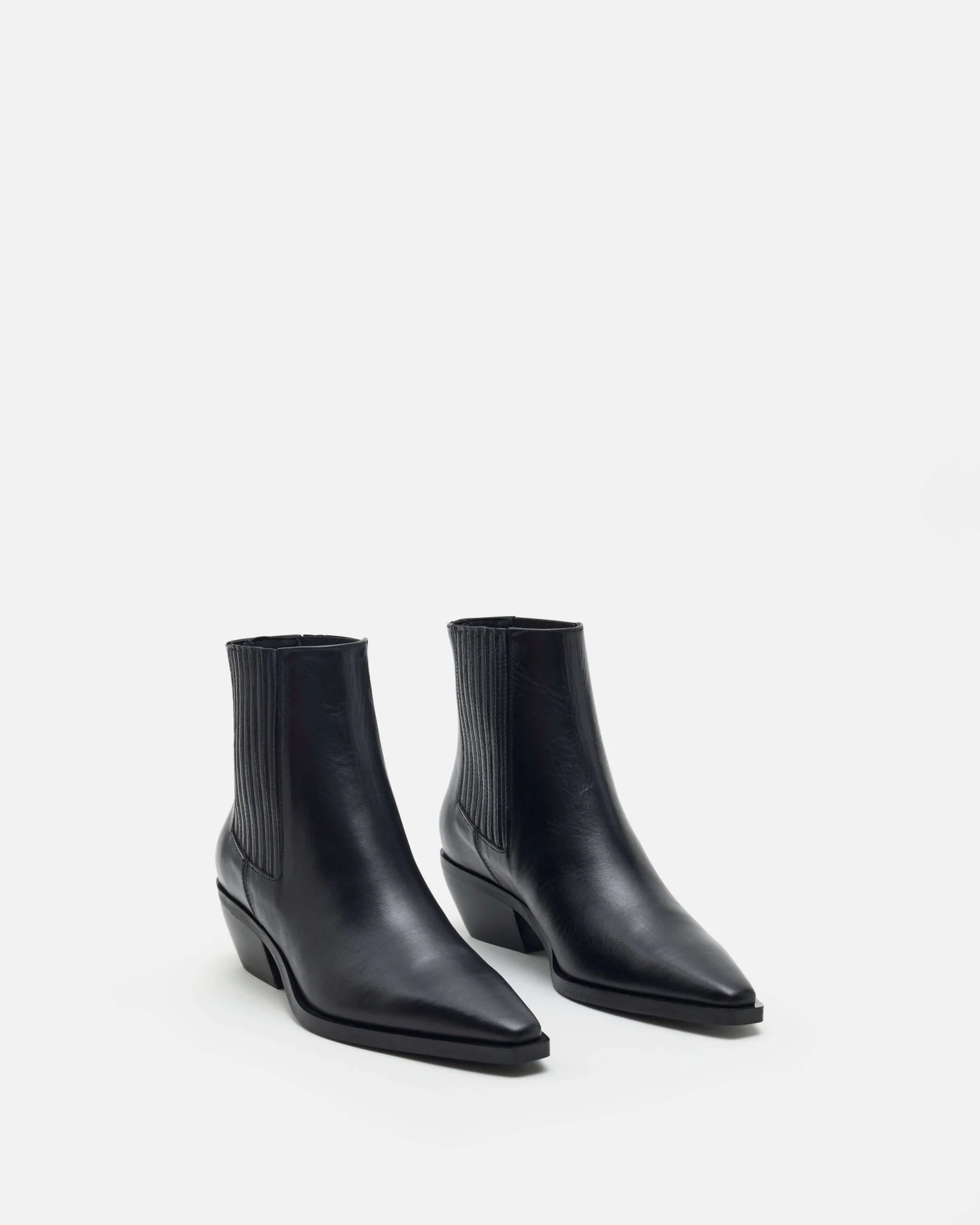 BOTTINES FRESNO - En cuir lisse noir