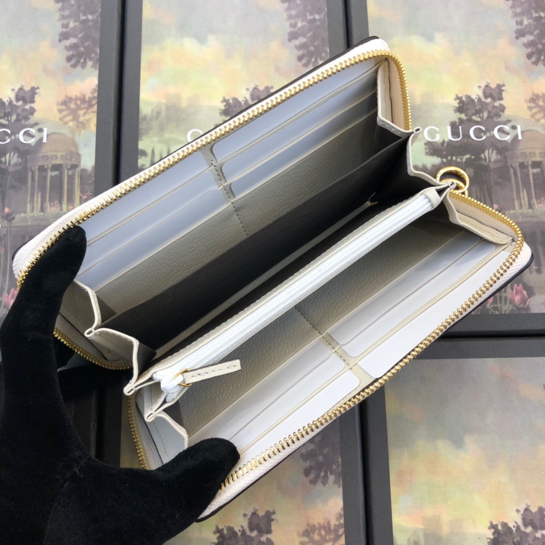 Replica Gucci Ophidia Zip Around Wallet Black/White1:1High-quality replica