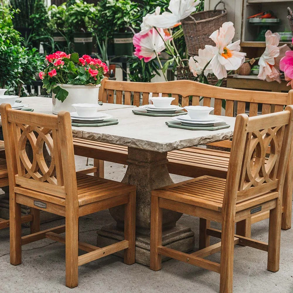 Ash & Ember Luna Grade A Teak Dining Chair, Weather Resistant Patio Dining Chair