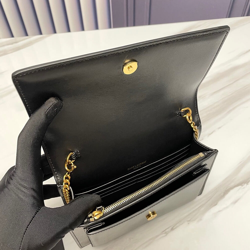 YSL SUNSET BAG CHAIN WALLET IN SMOOTH LEATHER1:1High-quality replica