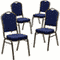 Flash Furniture 4 Pack HERCULES Series Crown Back Stacking Banquet Chair in Black Patterned Fabric - Gold Vein Frame - Image 34