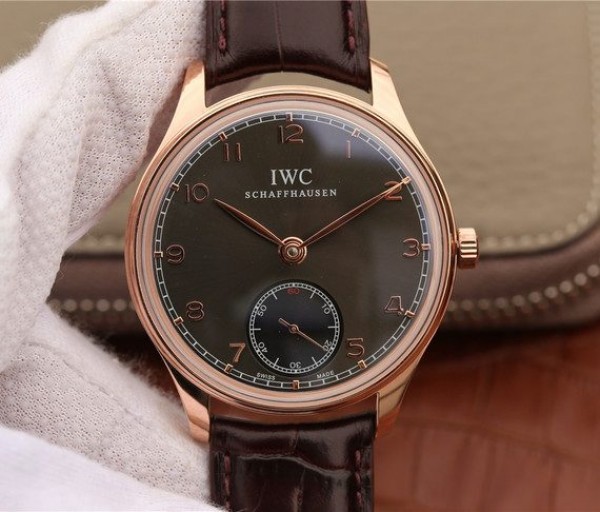 Replica IWC ZF Portuguese IW545406 RG Brown Dial Leather Strap A6498 - Top club