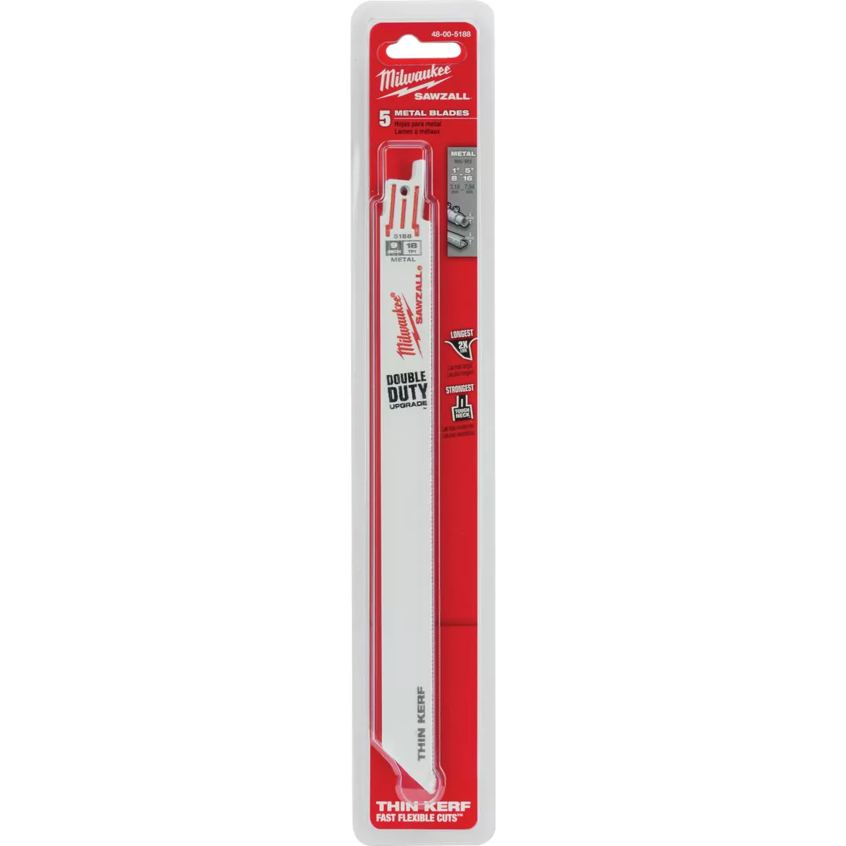 Milwaukee SAWZALL 9 In. 18 TPI Metal Reciprocating Saw Blade (5-Pack)