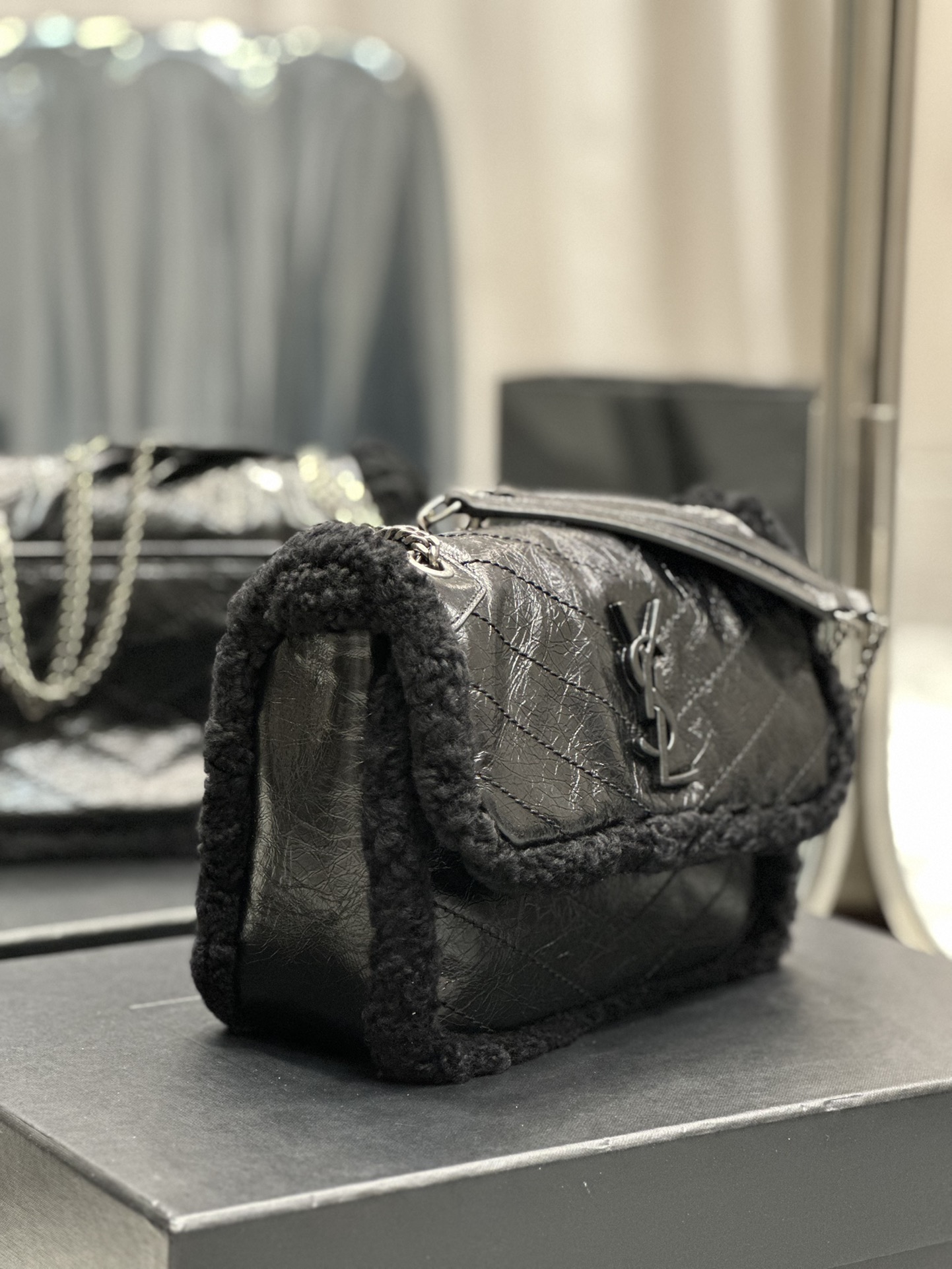 NIKI BABY CHAIN BAG IN CROCODILE-EMBOSSED LEATHER1:1High-quality replica