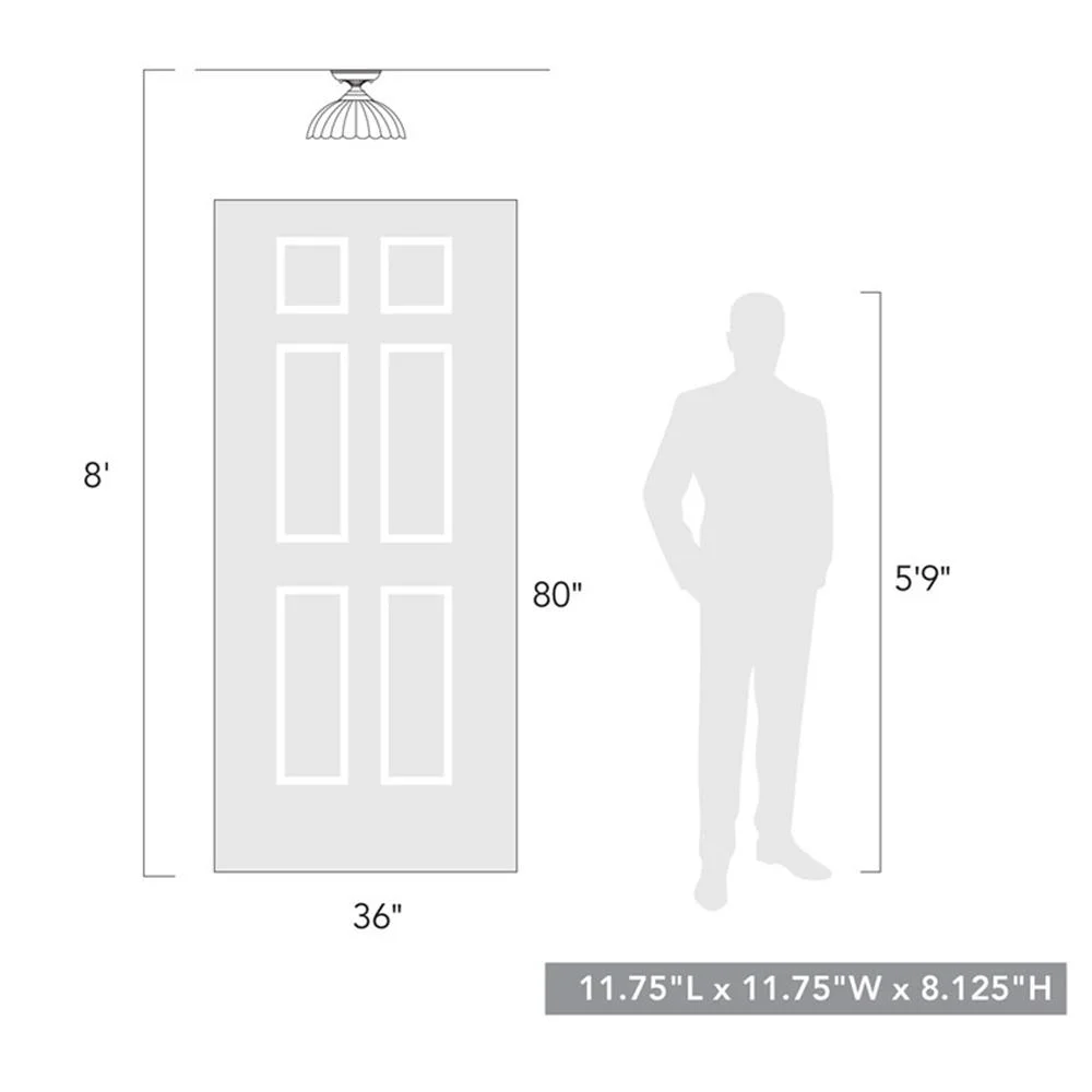 Audra 1-Light Semi-flush in Matte Black and Clear Glass
