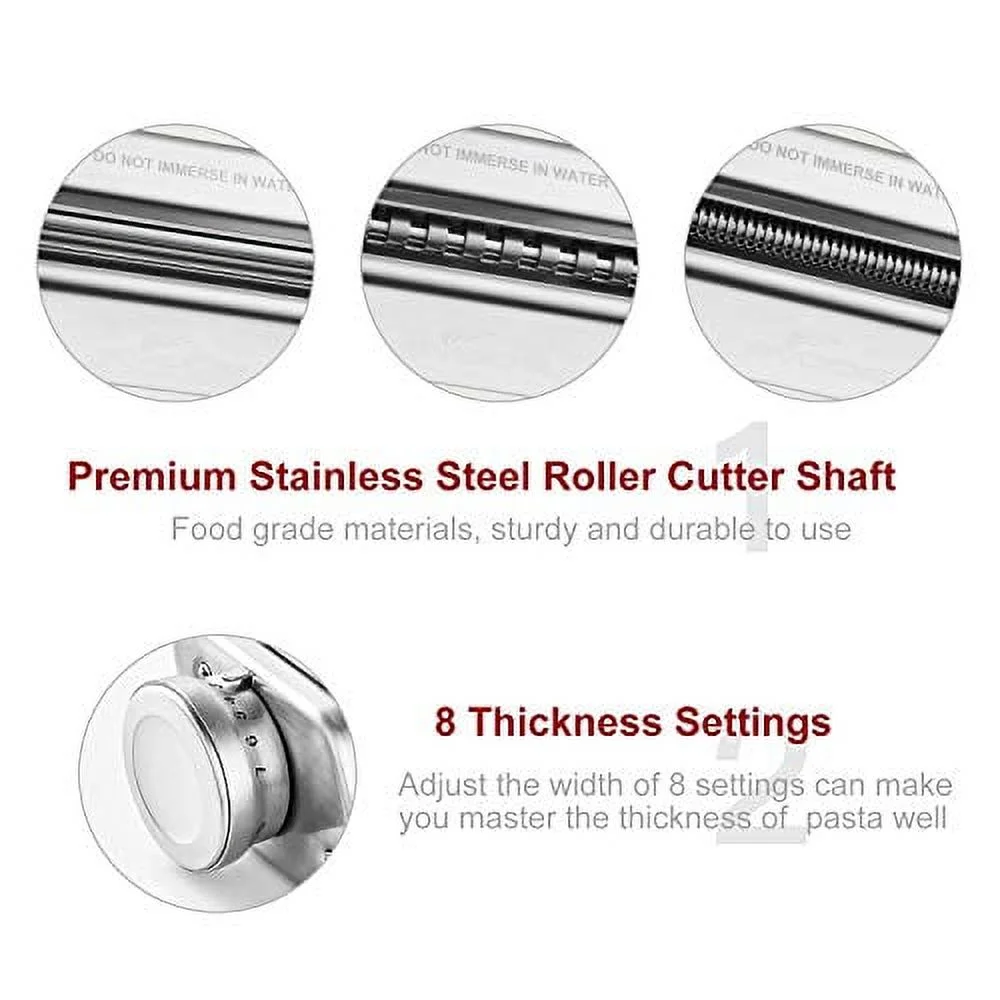 Pasta Attachment for KitchenAid Stand Mixer Included Pasta Sheet Roller, Spaghetti Cutter and Fettuccine Cutter Pasta Maker Stainless Steel Accessories 3Pcs by Gvode - Image 5