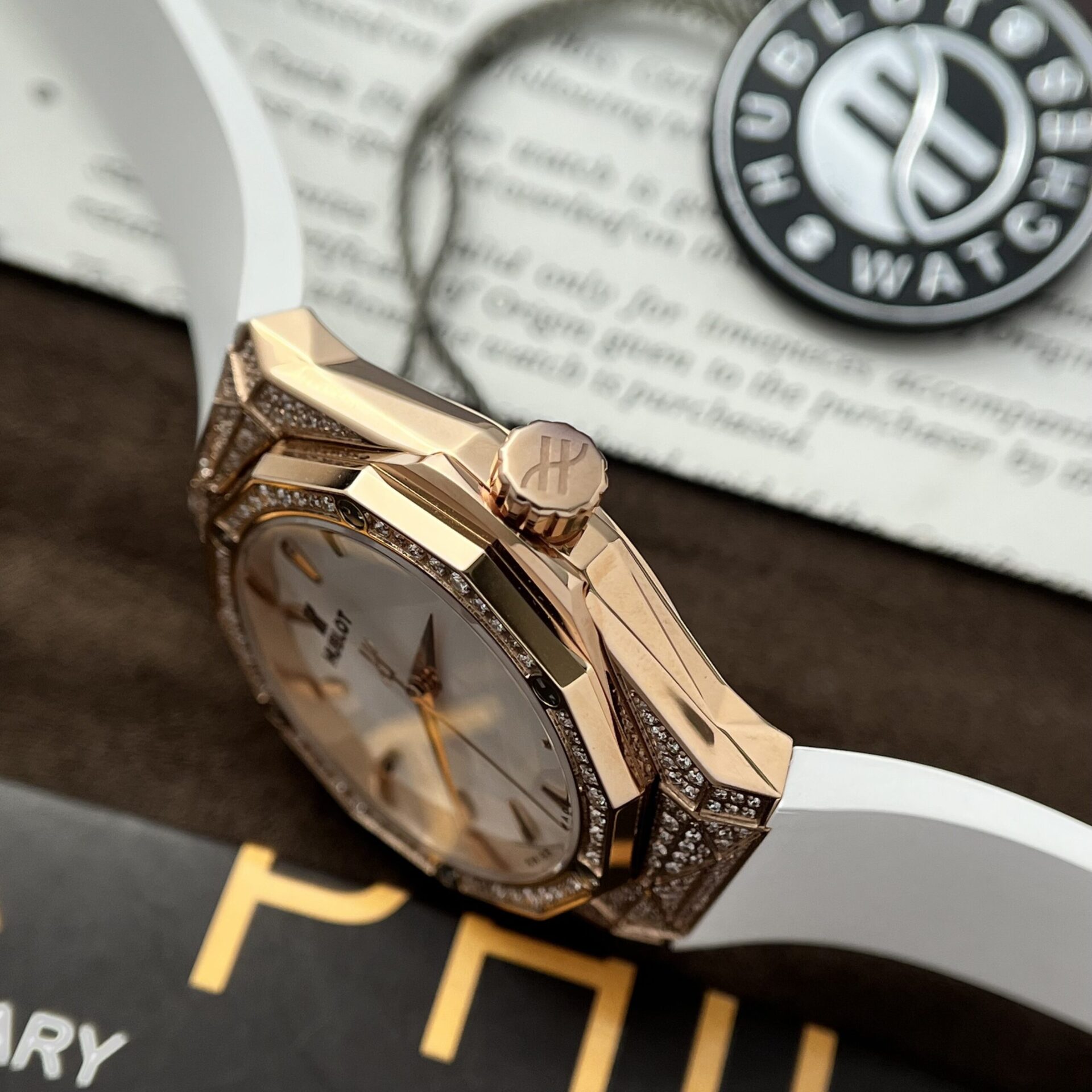 Hublot Replica 1:1 Watch Classic Fusion Orlinski King Gold Full Diamonds White 40mm - Top club