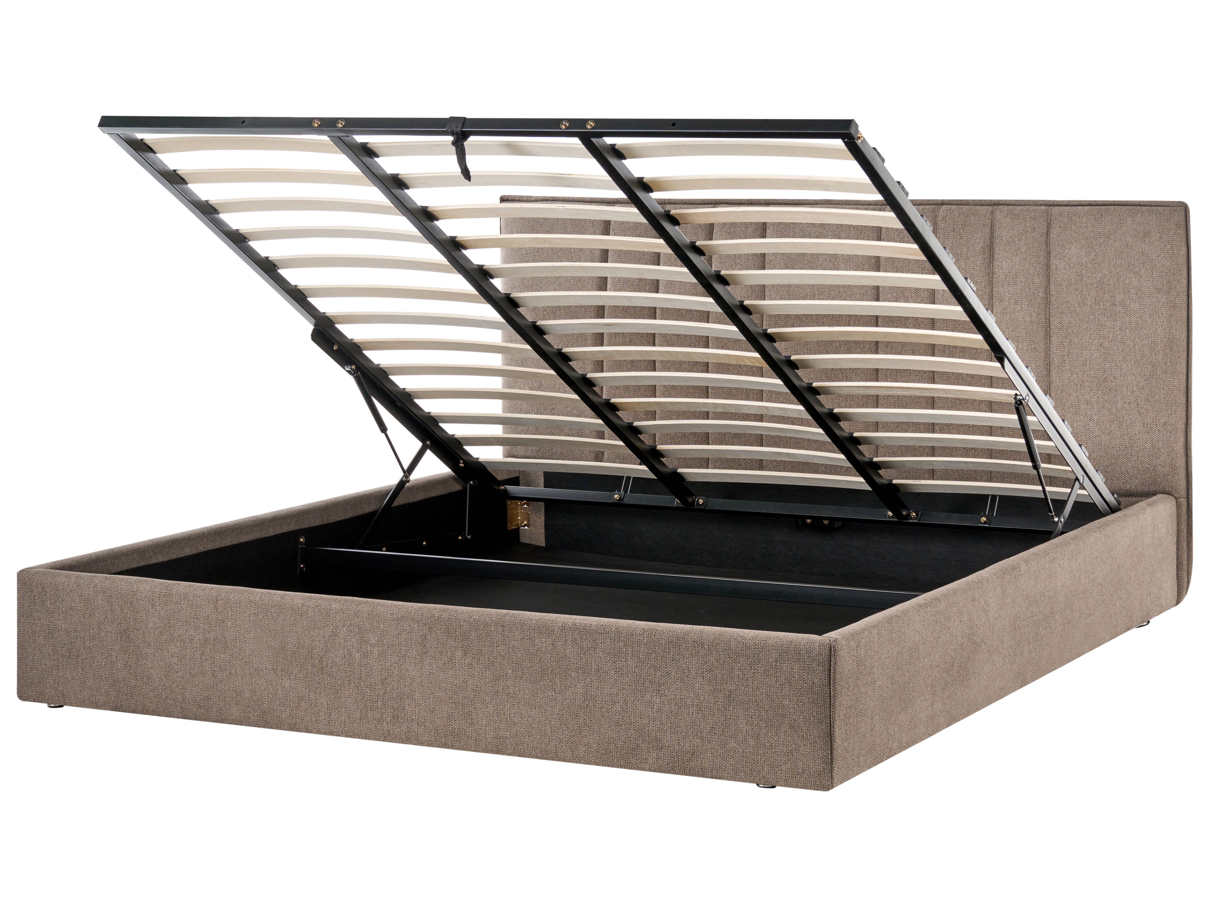 Ottoman Bed Fabric TARASCON 180 x 200 cm (EU Super King) Taupe