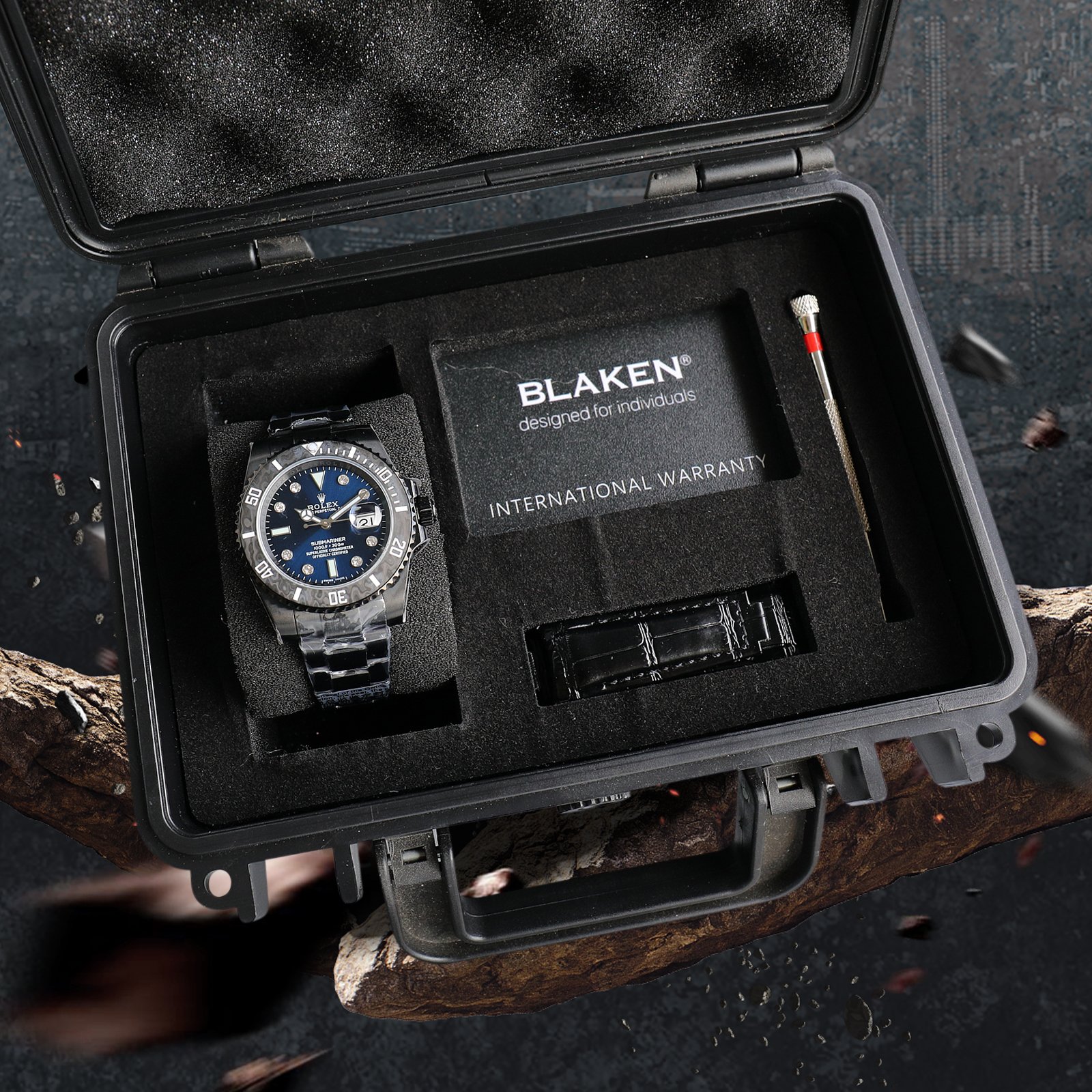 ROLEX Rolex Customized Submariner-Diamond Dial-Carbon Fiber Bezel-Black Blue(1:1 replica) - Top club