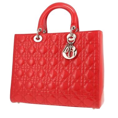 Dior Lady Dior handbag in red patent leather