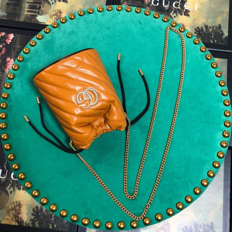 Replica Gucci Gg Marmont Mini Bucket Bag 575163 Cognac1:1High-quality replica