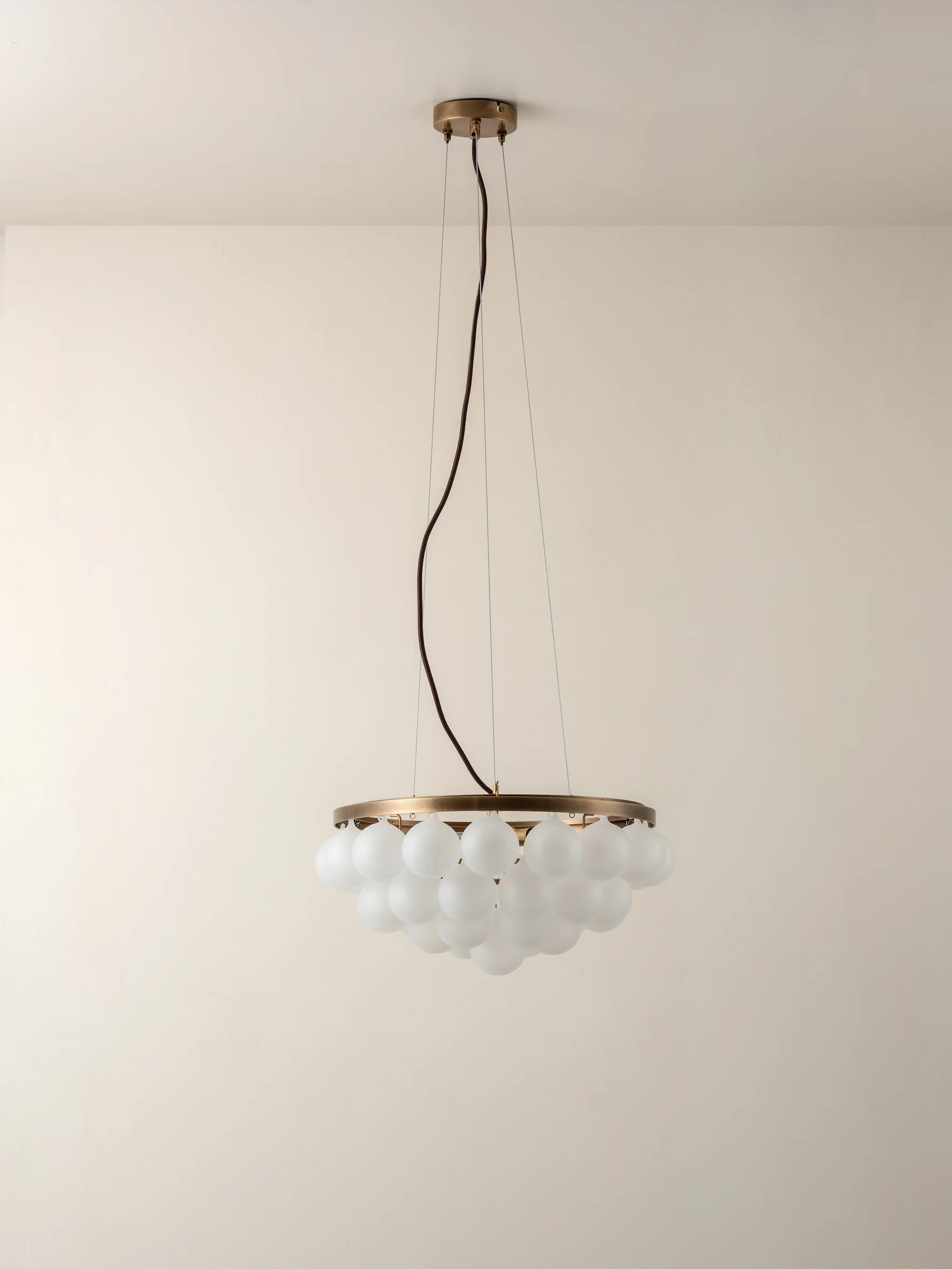 Cloudia - 3 Light small white frosted brass chandelier