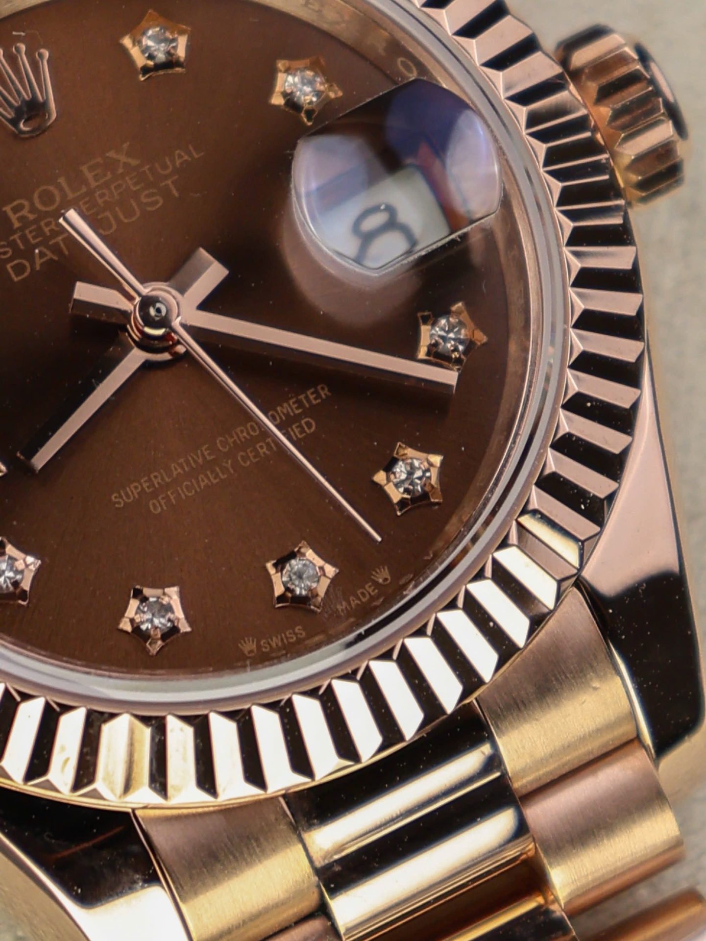 Rolex DateJust Women Copies Watches Gold Wrapped Chocolate Dial GM Factory 28mm - Elite Watch Atelier