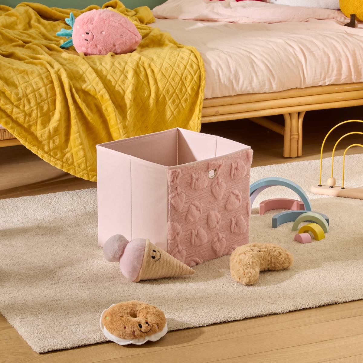 Children's Storage Basket "Fraci" Pink, 30x30 cm