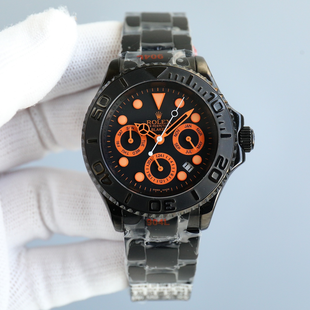 Rolex All Black Yacht Series - Versatile Limited Edition - Maximum Configuration - 40MM - Orange(1:1 replica) - Elite Watch Atelier