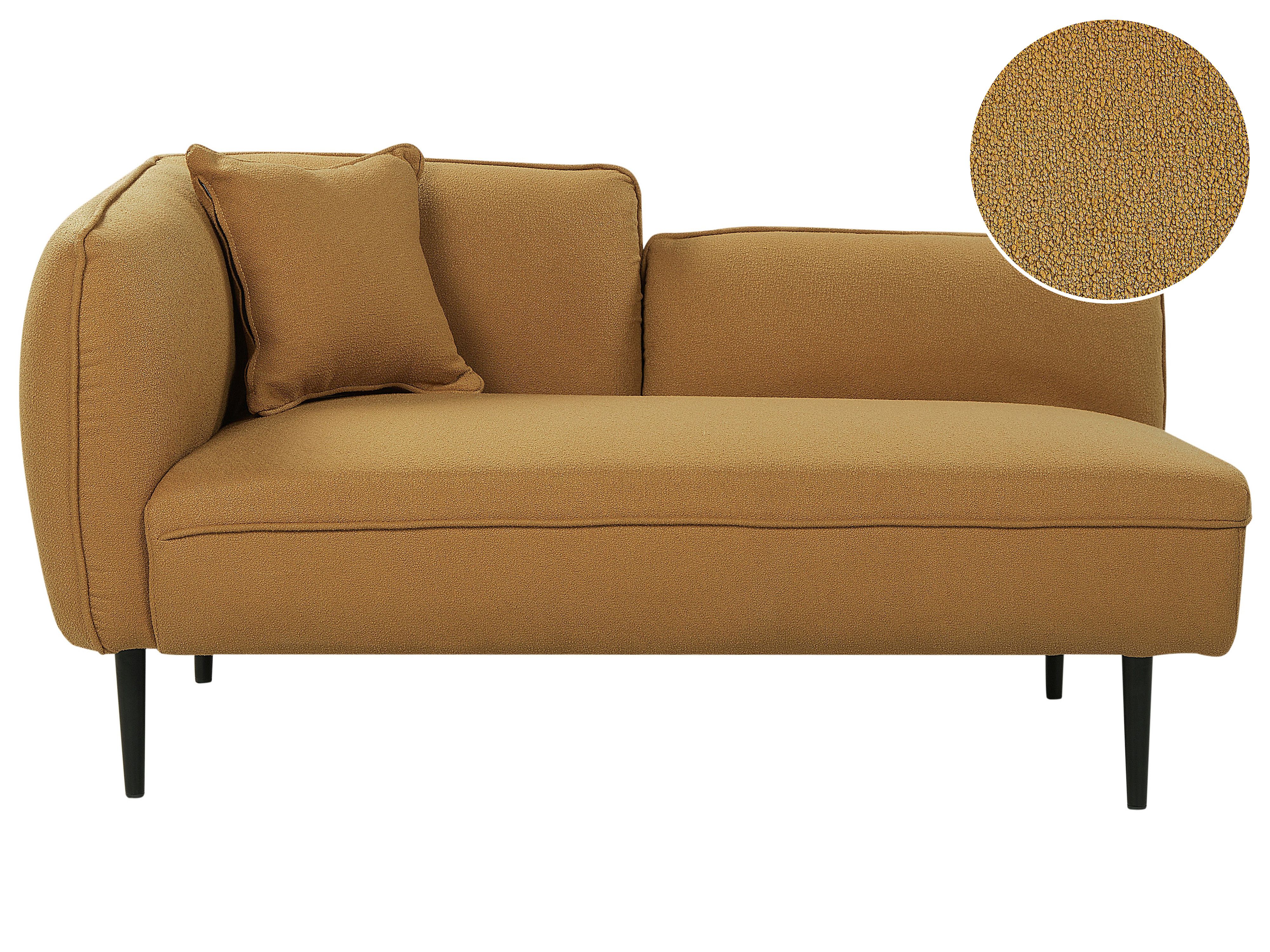 Left-Hand Chaise Lounge CHEVANNES Boucle Mustard