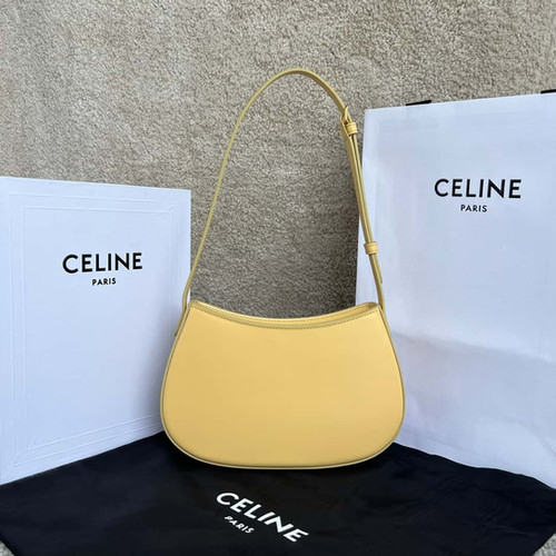 CELINE Tili Medium Cowhide Leather Handbag – Celine Inspired Designer Bag Yellow