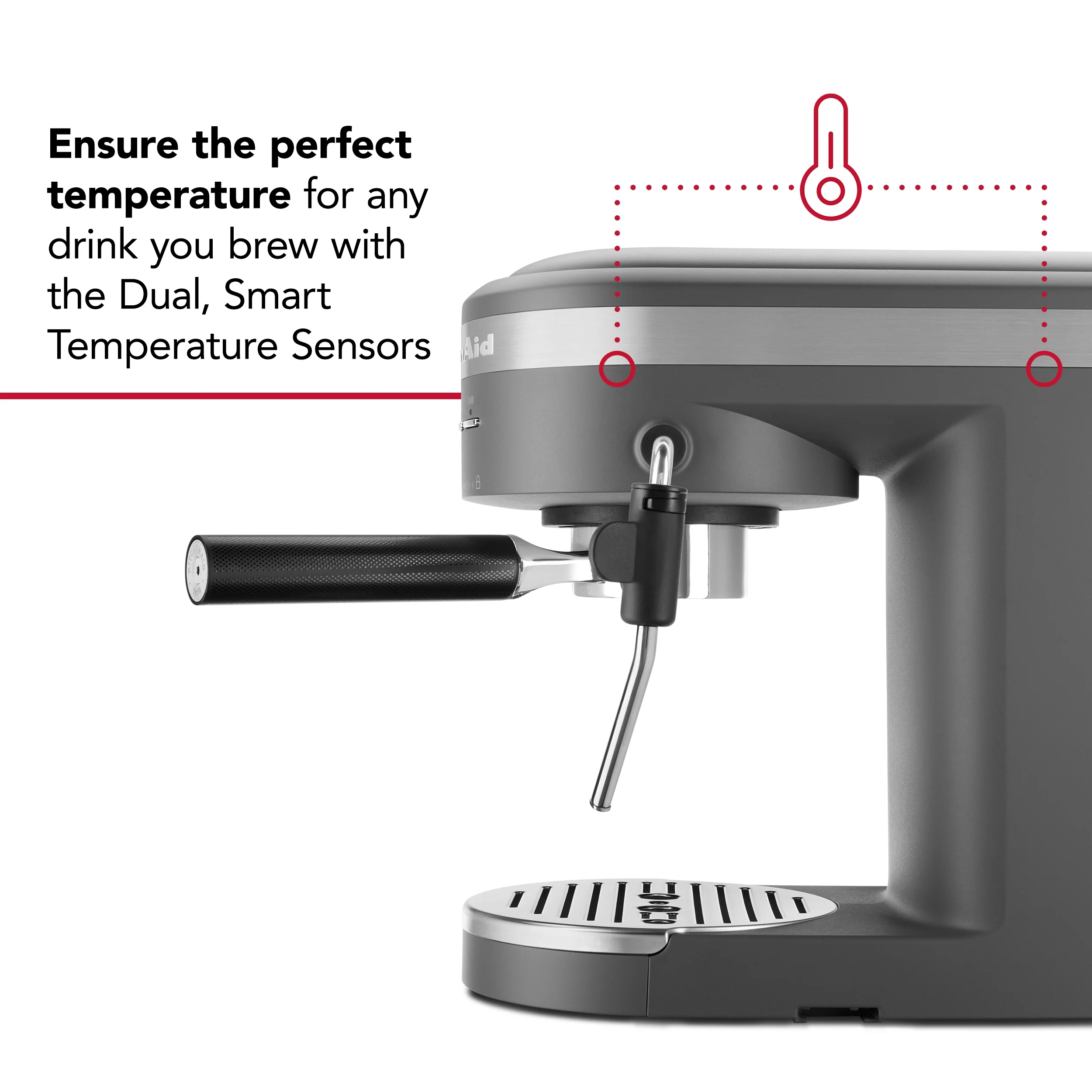 KitchenAid Semi-Automatic Espresso Machine, Charcoal Grey, KES6403