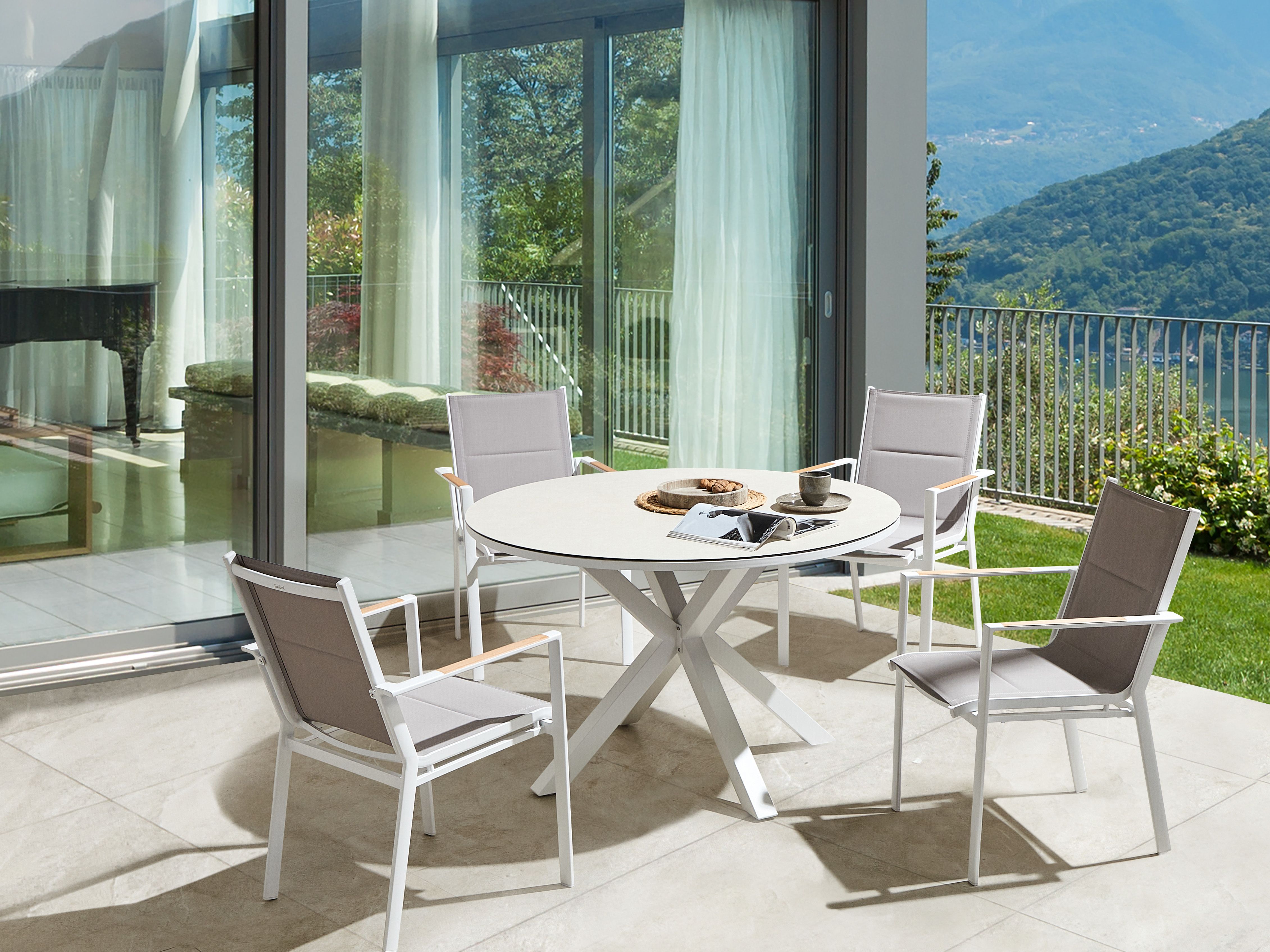 Garden Dining Set 4 Seater MALETTO/BUSSETO Metal Grey