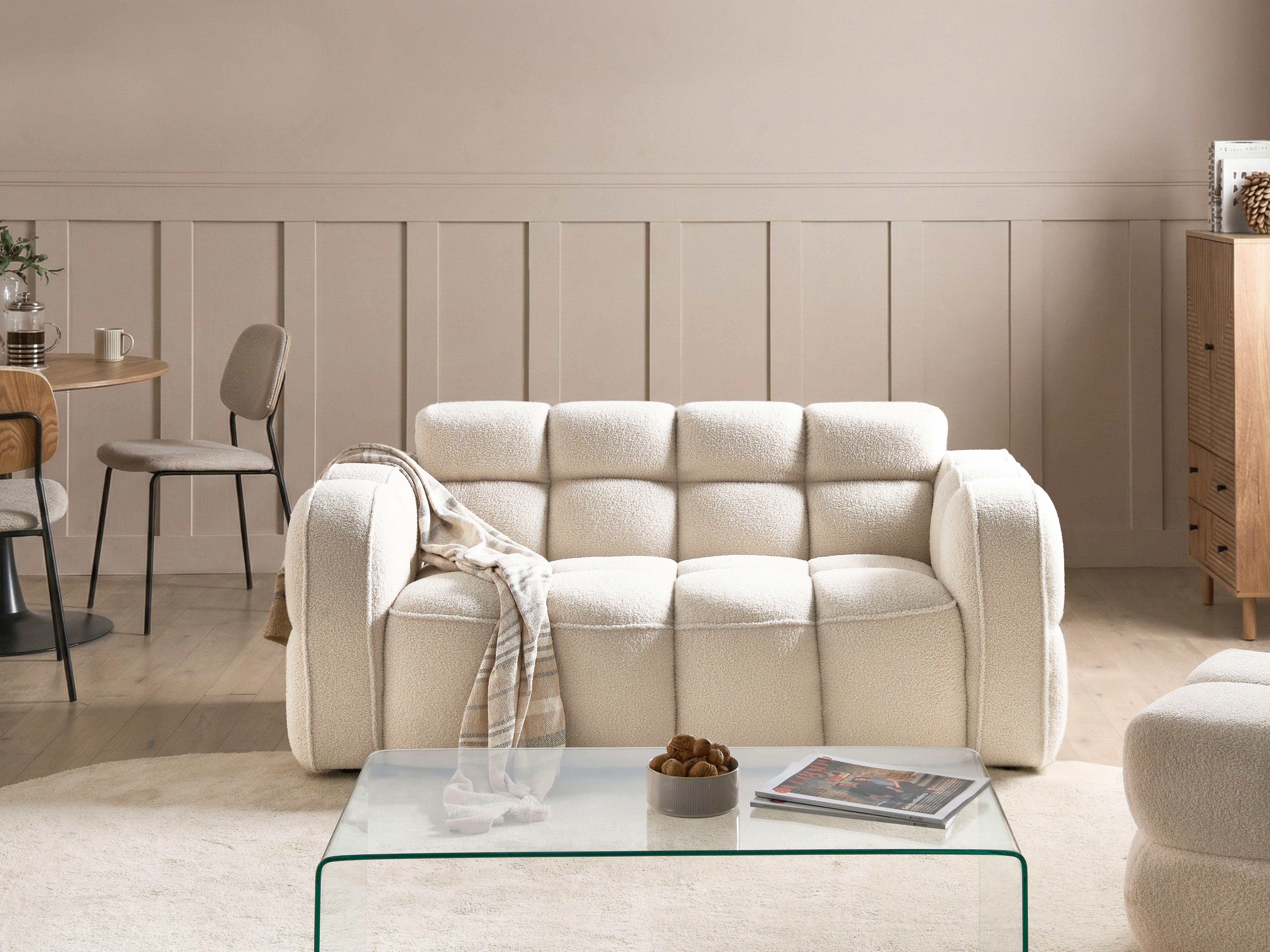 Sofa 2 Seater UTANA Boucle Off-White