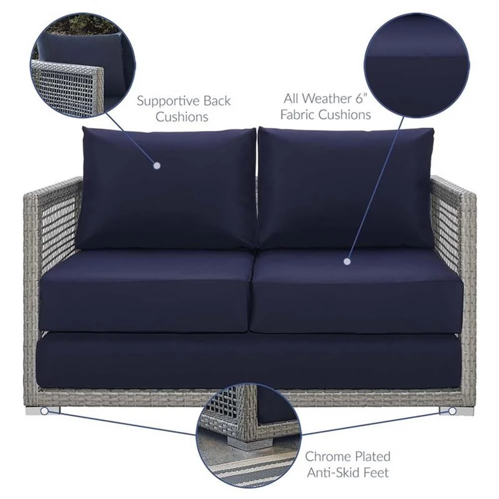 Afuera Living Wicker Patio Loveseat, Gray - 52in W x 32in D - Image 16 Afuera Living Wicker Patio Loveseat, Gray - 52in W x 32in D - Image 16