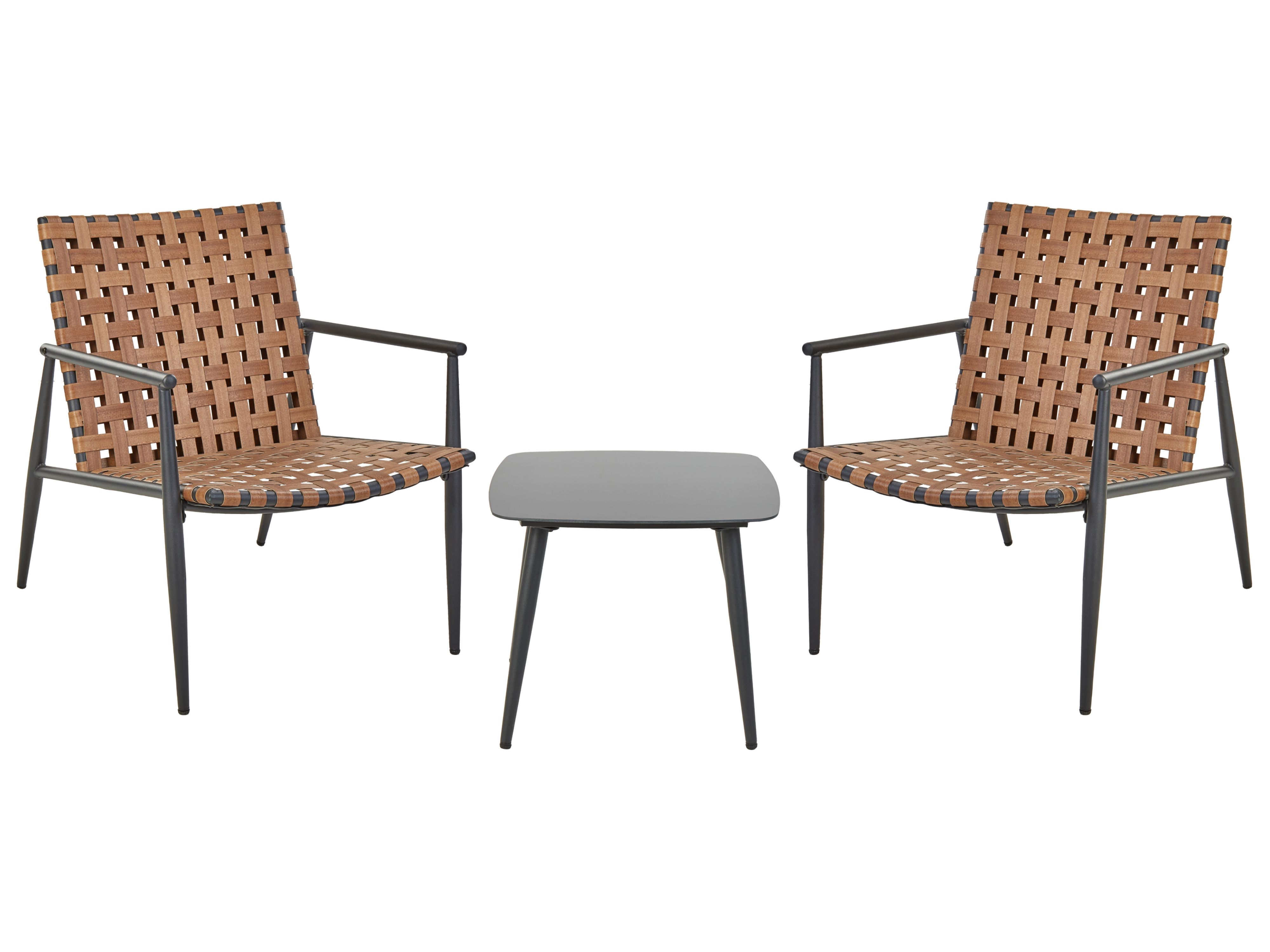 Bistro Set ZIRIA PE Rattan Brown