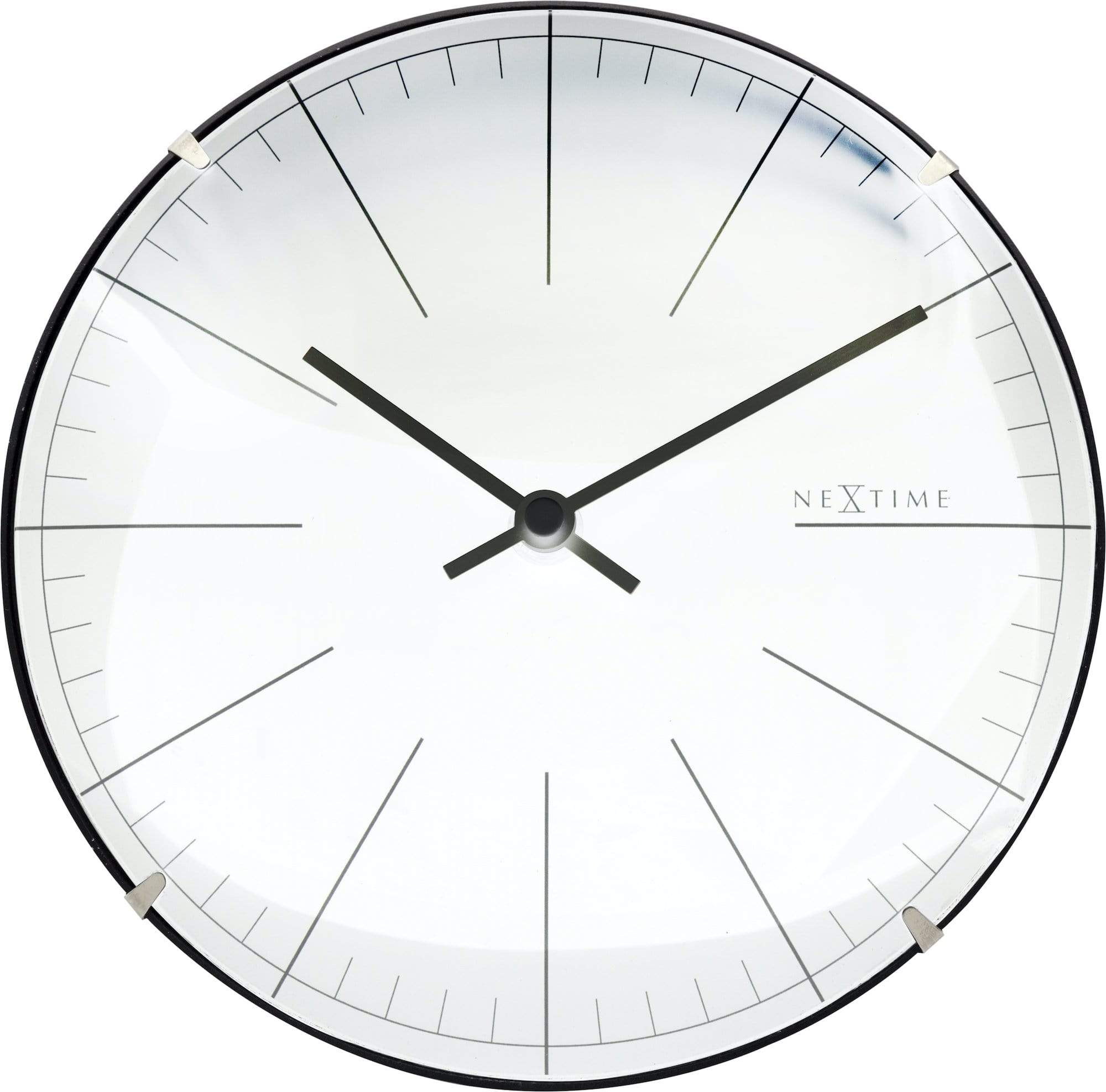 NeXtime - NeXtime - Wandklok Tafelklok- 20cm- Glas- Wit- 'Big Stripe