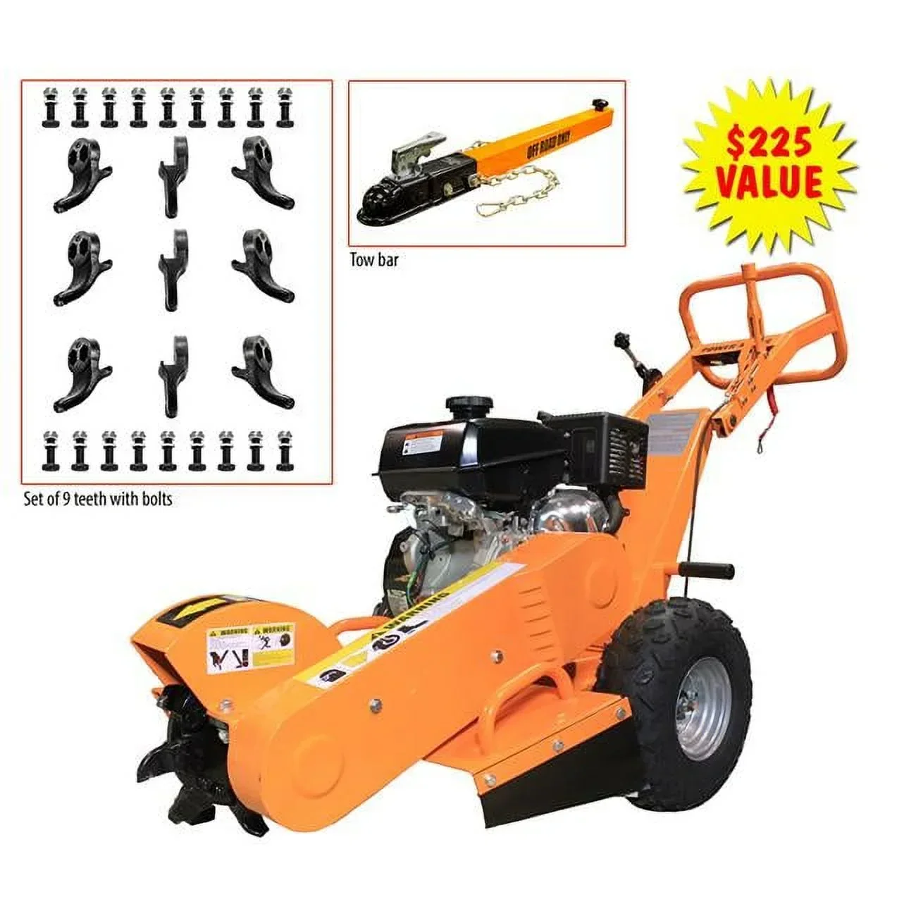 PowerKing Stump Grinder 12 in. x 3.5 in. With Kohler Command Pro Gas Engine CH440 - PK0803V PowerKing Stump Grinder 12 in. x 3.5 in. With Kohler Command Pro Gas Engine CH440 - PK0803V