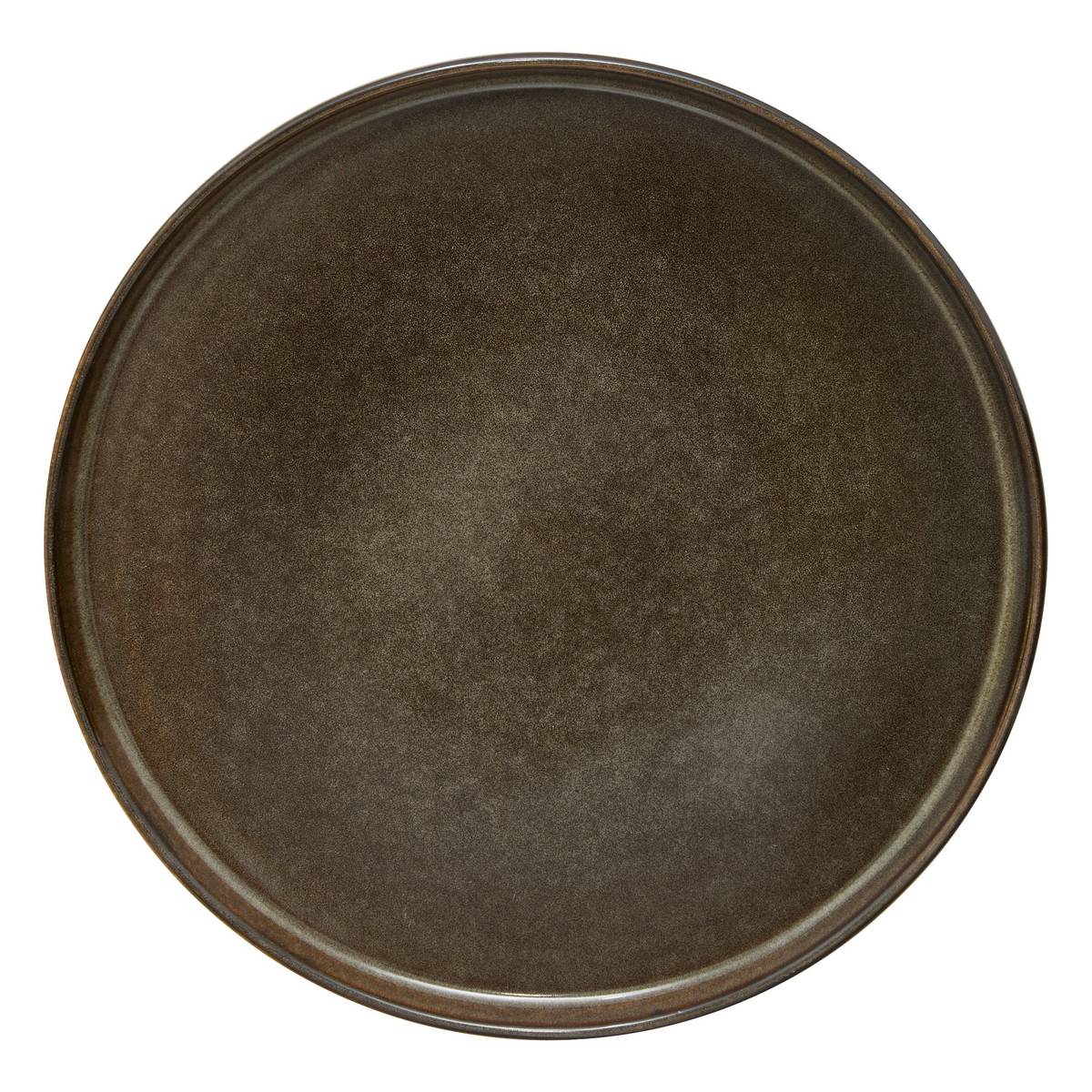 Flat plate "Unknown Land" Earthenware, D.26.7 cm, Brown