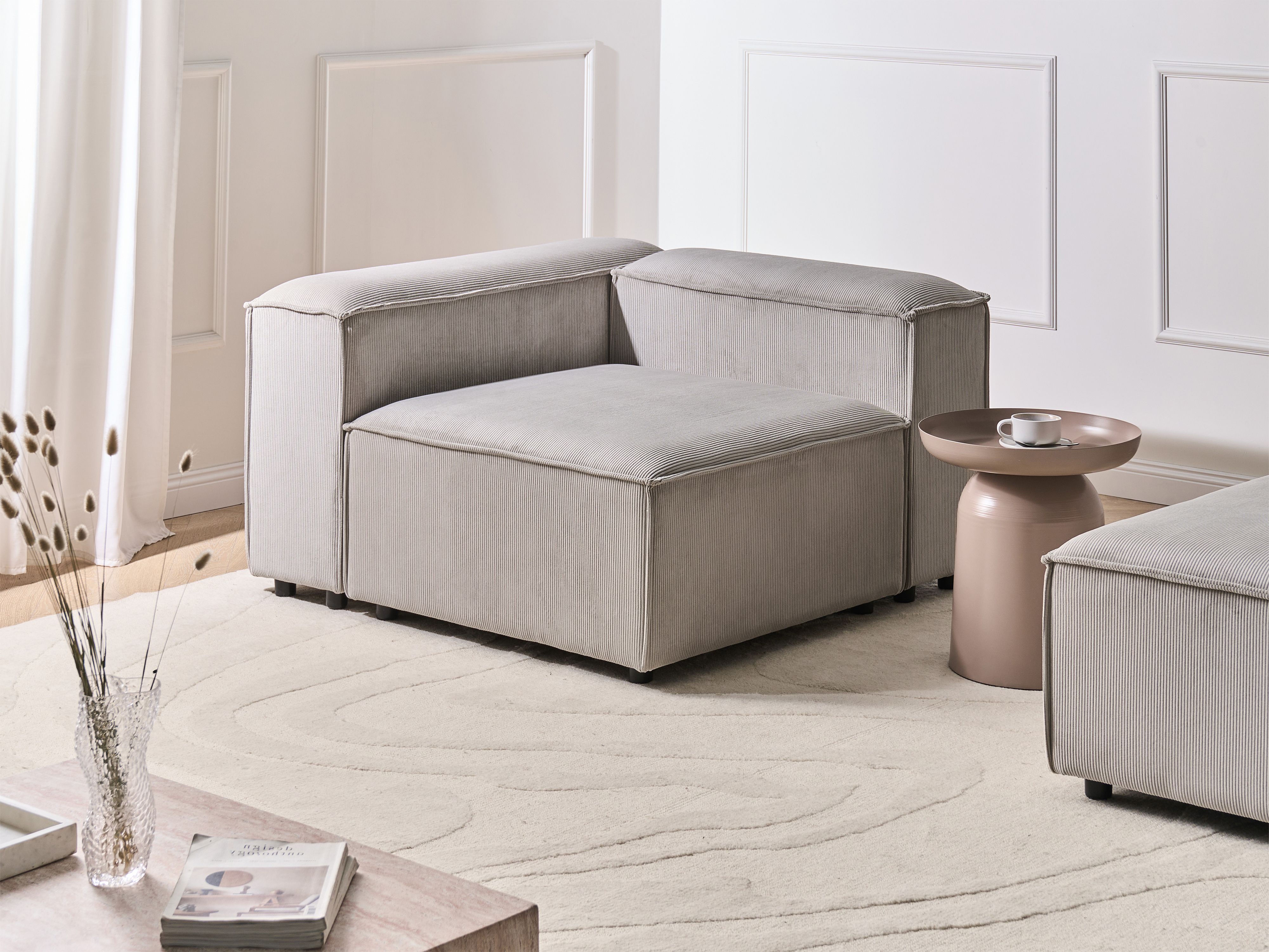 Corner Seat ARDAL Corduroy Taupe Left Hand