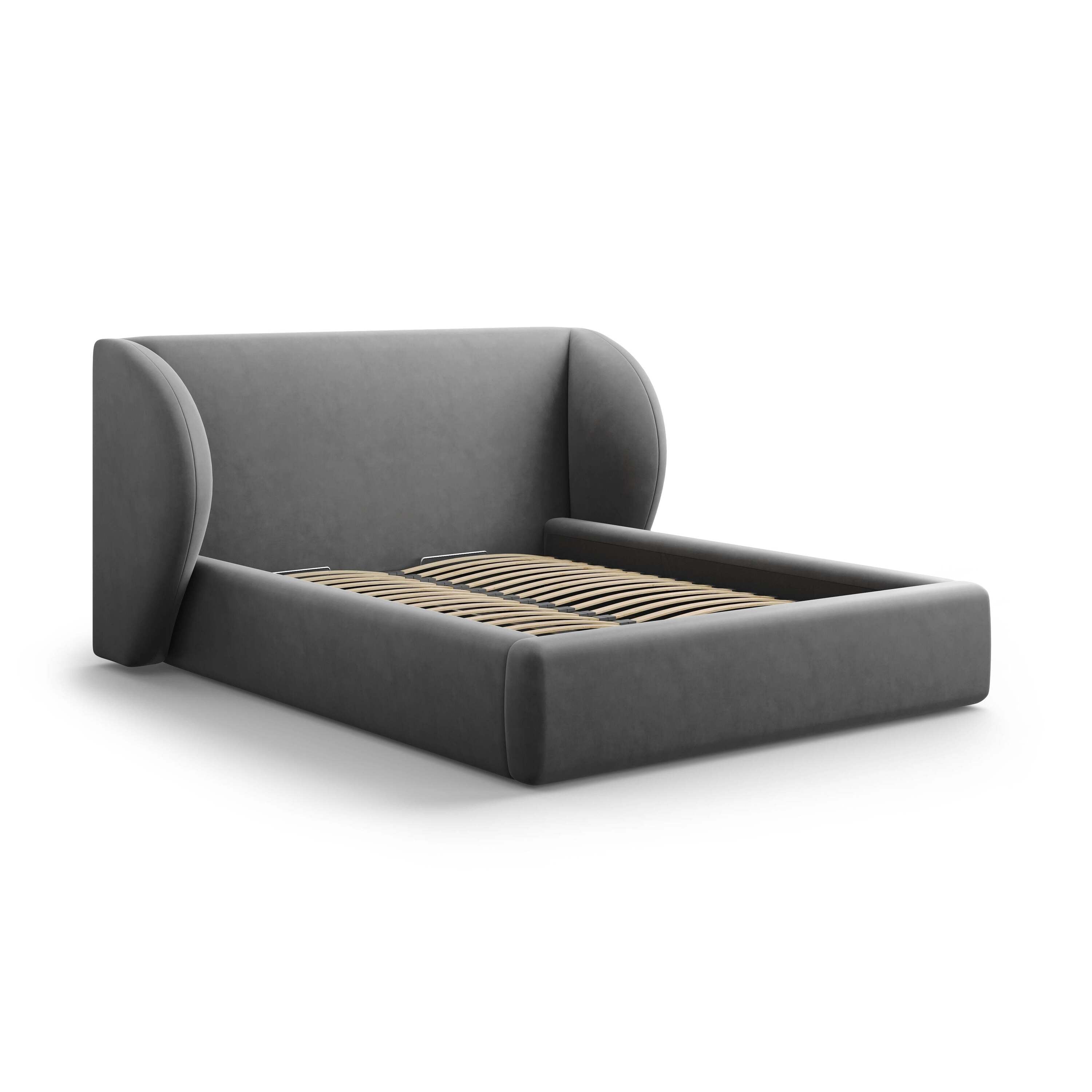 Micadoni Bedframe Miley met Opbergruimte - 140 x 200 cm - Fluweel - Gr