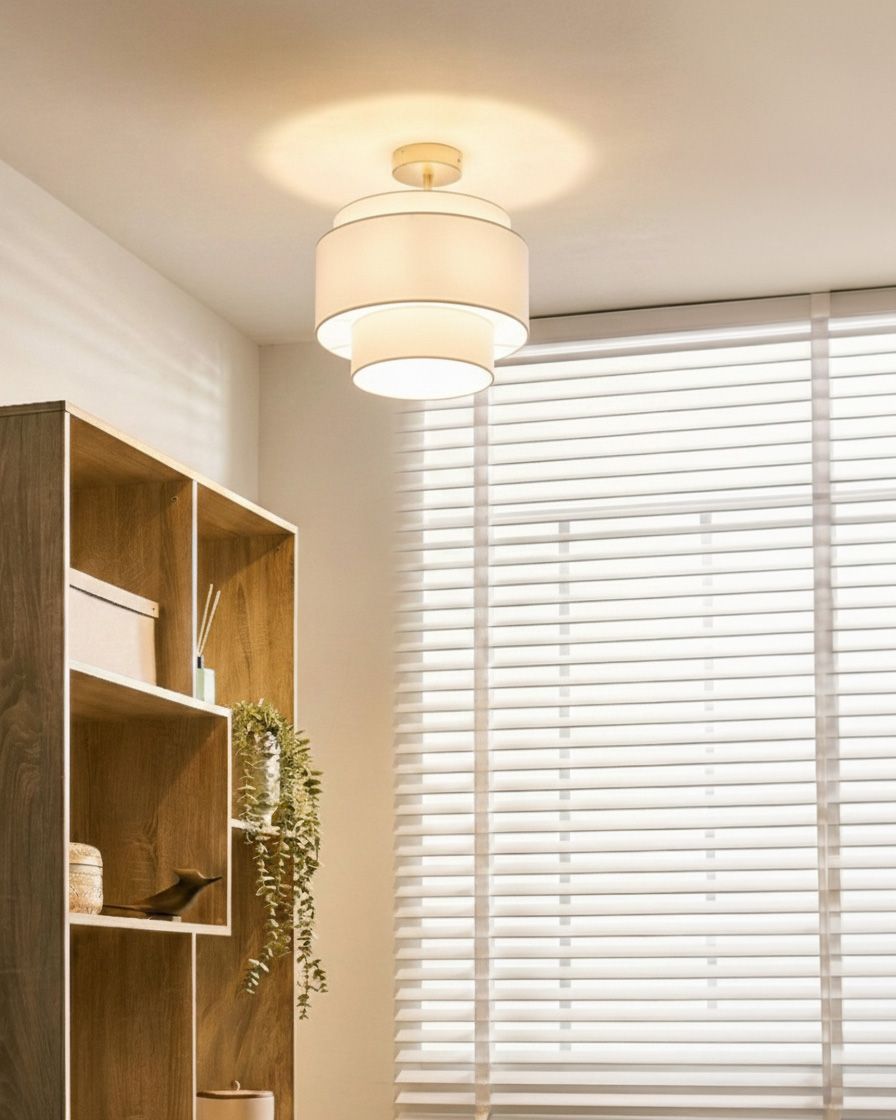 Pendant Lamp LUKAGO Linen Off-White